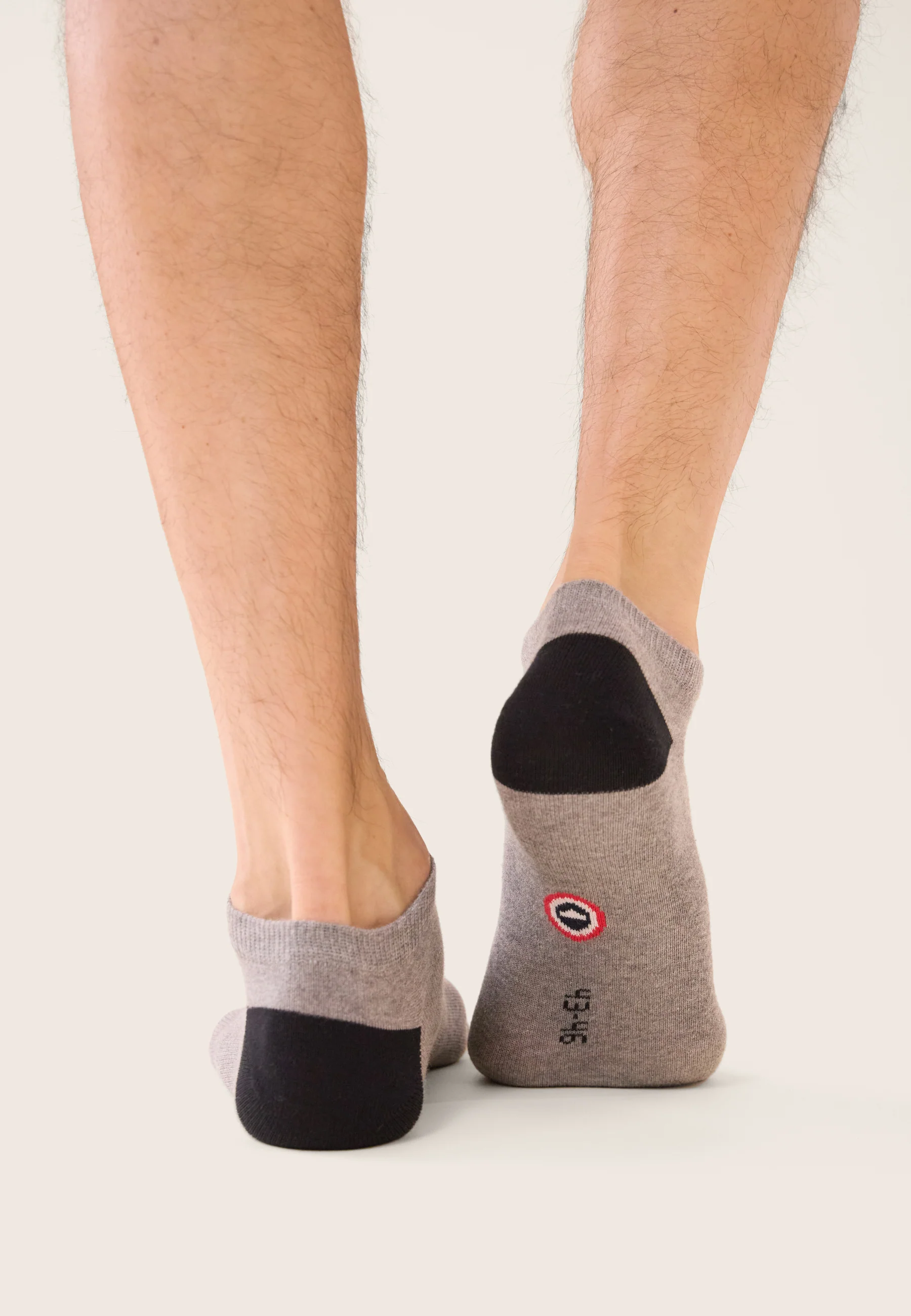 Lot de 2 chaussettes basses en coton - Chaussettes Gris Anthracite Noir - Image 4