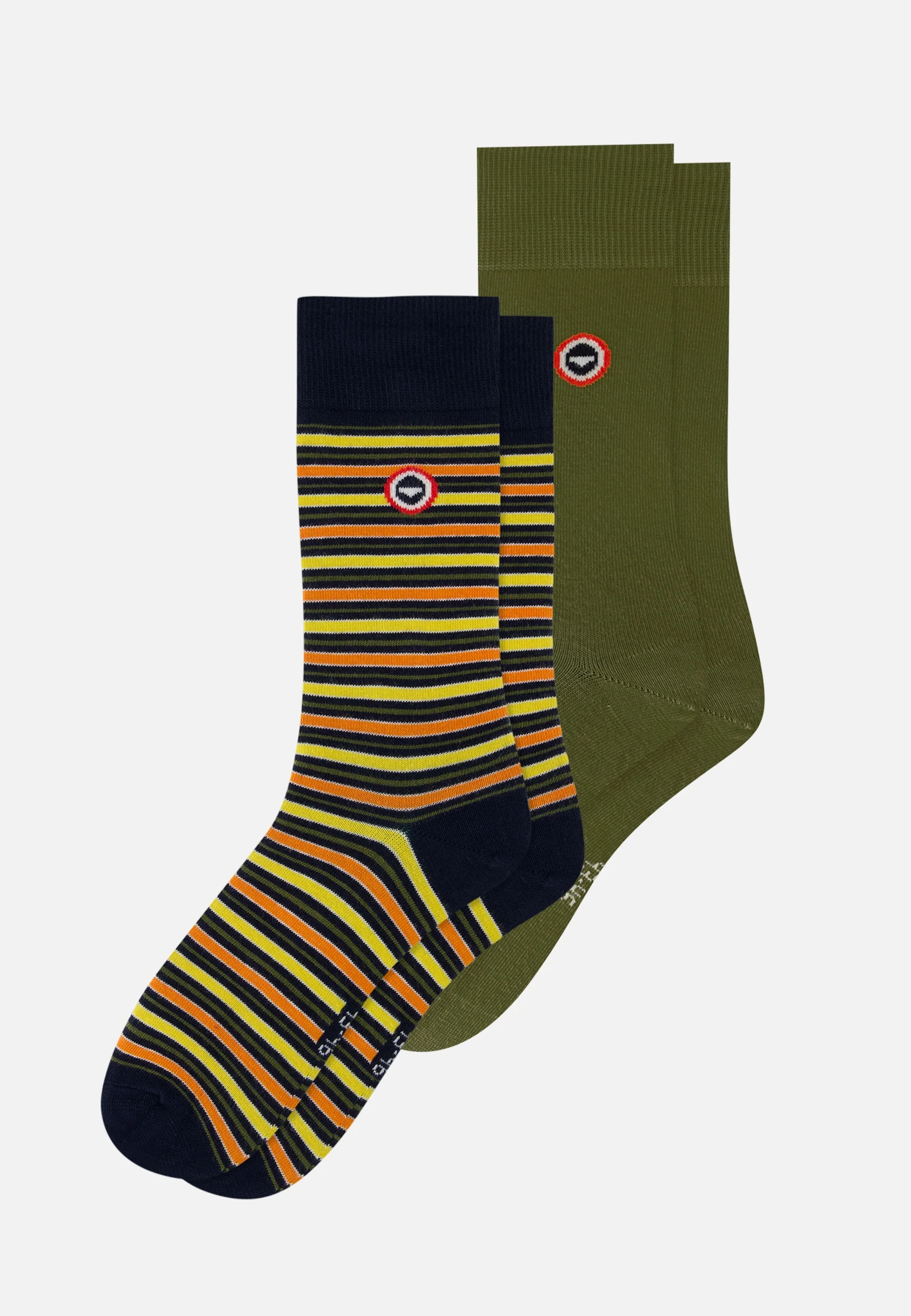 Lot de 2 chaussettes mi-hautes - Chaussettes Kaki Veronese Rayures Matelas Kaki Veronese