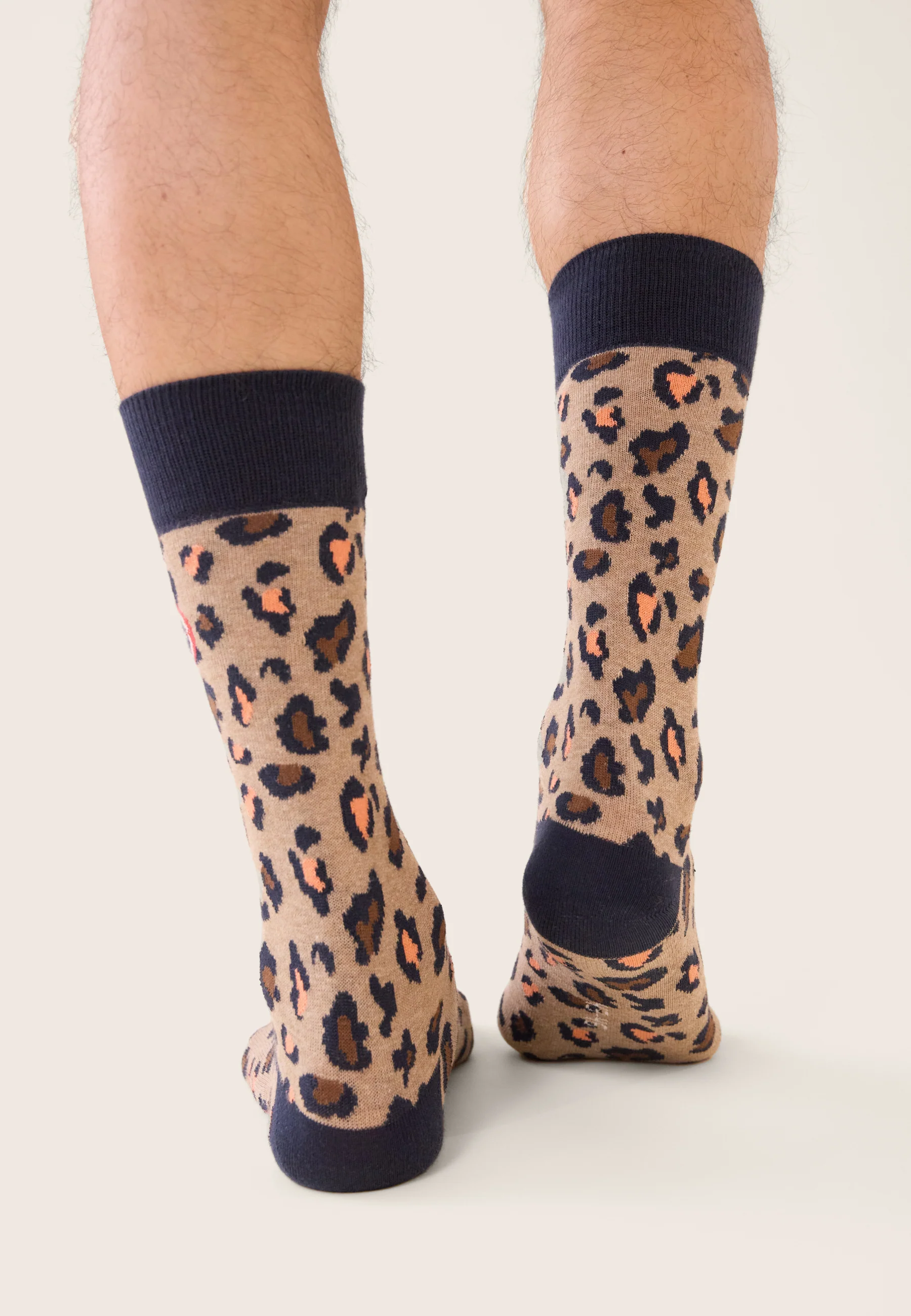 Lot de 2 chaussettes mi-hautes en coton - Chaussettes Léopard Marine - Image 5