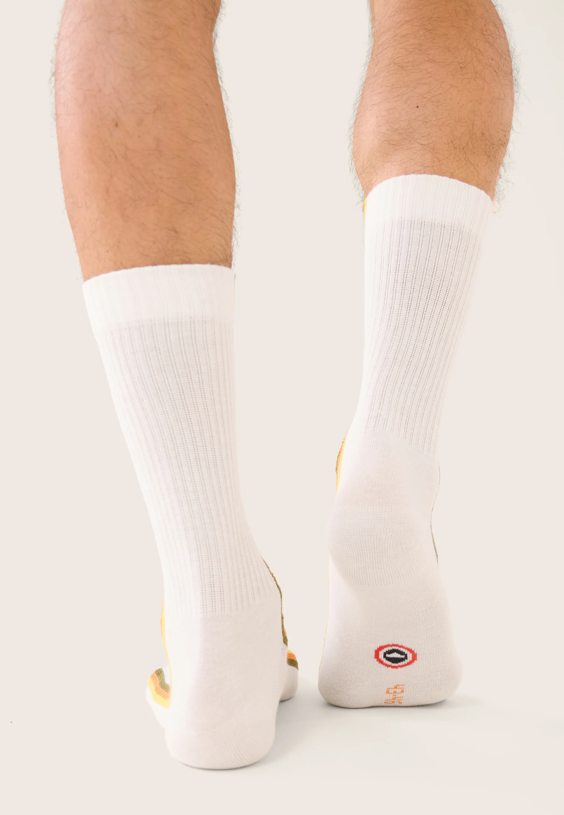 Lot de 2 chaussettes mi-hautes en coton - Chaussettes Lignes Kaki Veronese Bloc Jaune Citron - Image 6