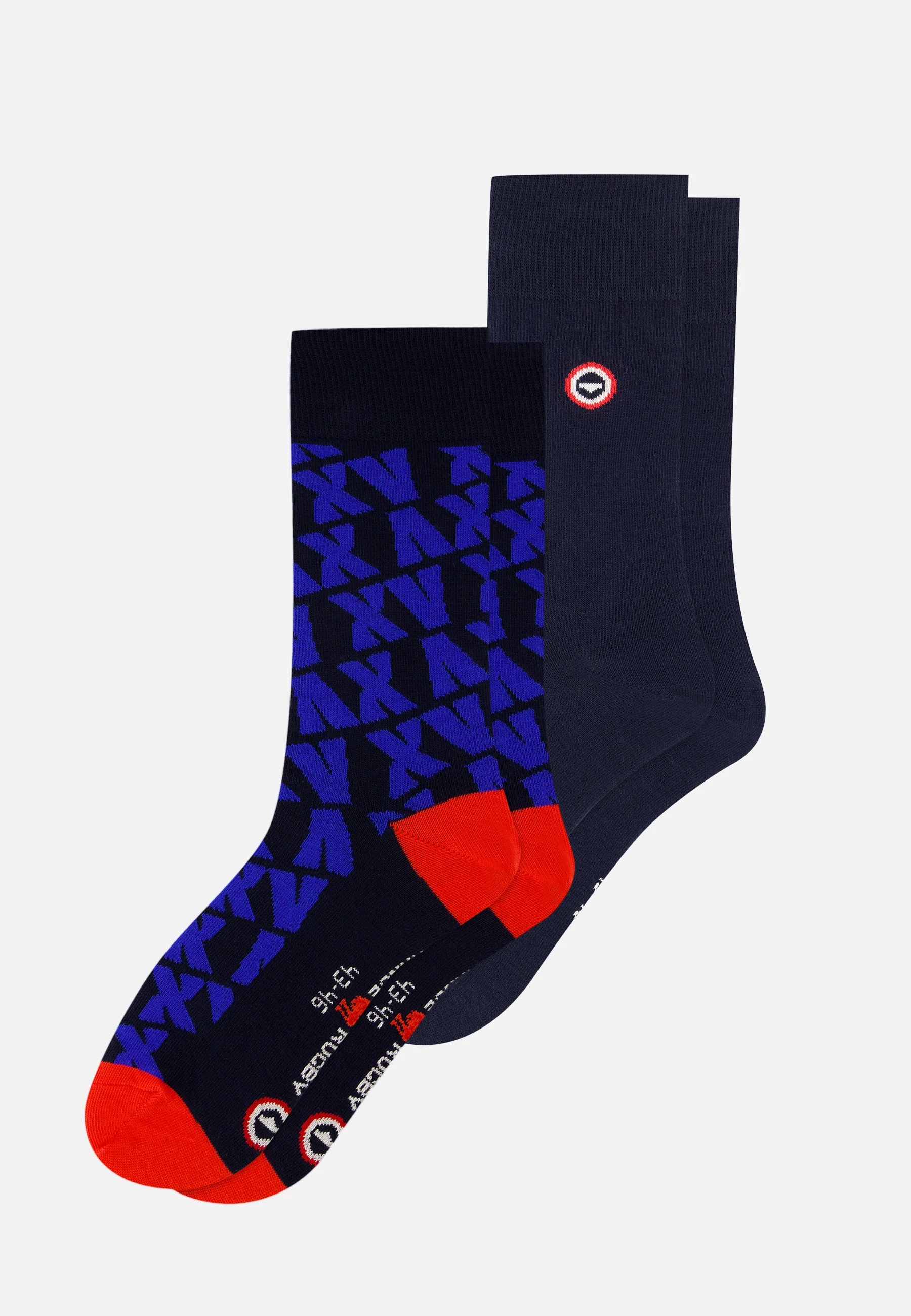 Lot de 2 chaussettes mi-hautes en coton - Chaussettes XV De France Indigo Marine