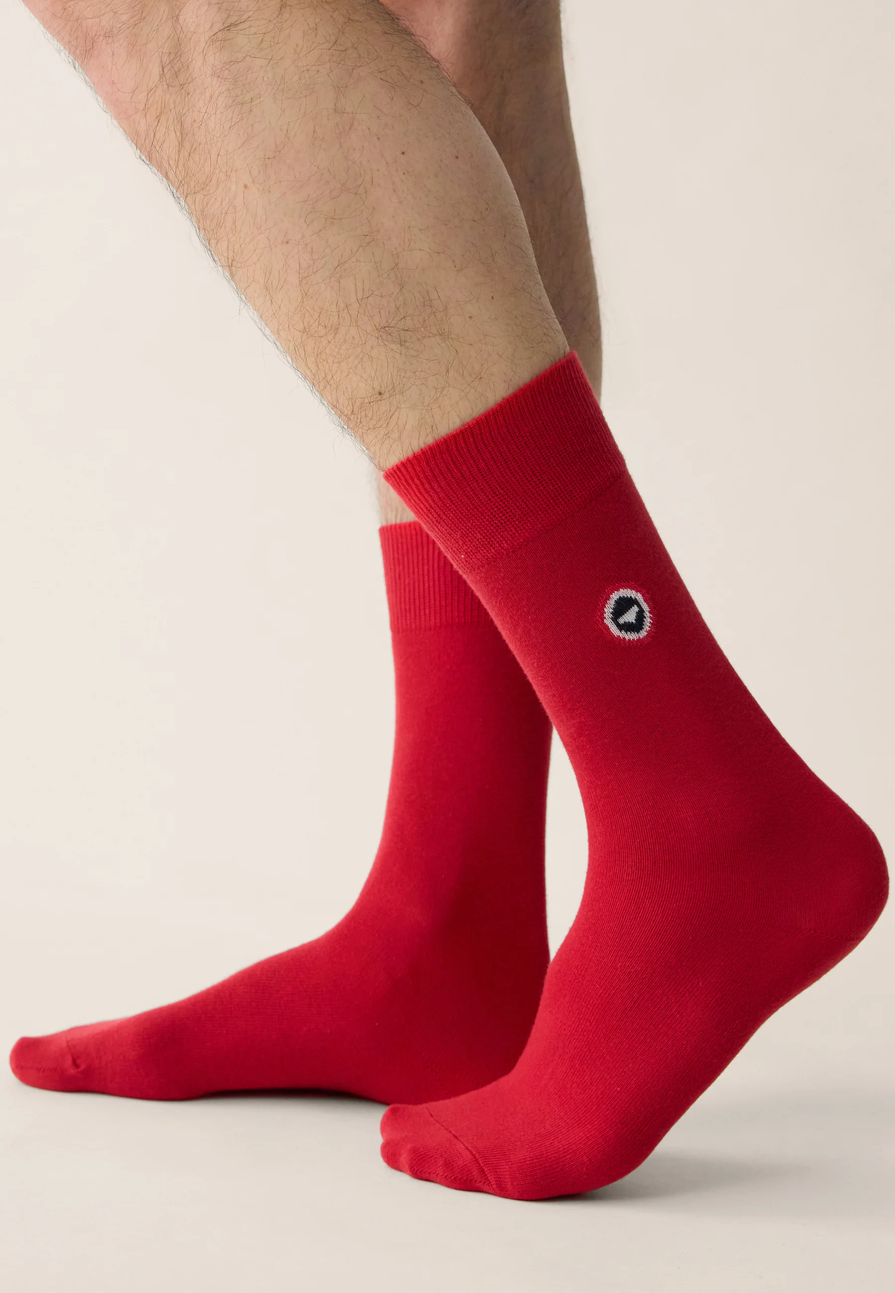Lot de 2 chaussettes mi-hautes en coton - Chaussettes XV De France Rugby Marine Rouge Cerise - Image 3