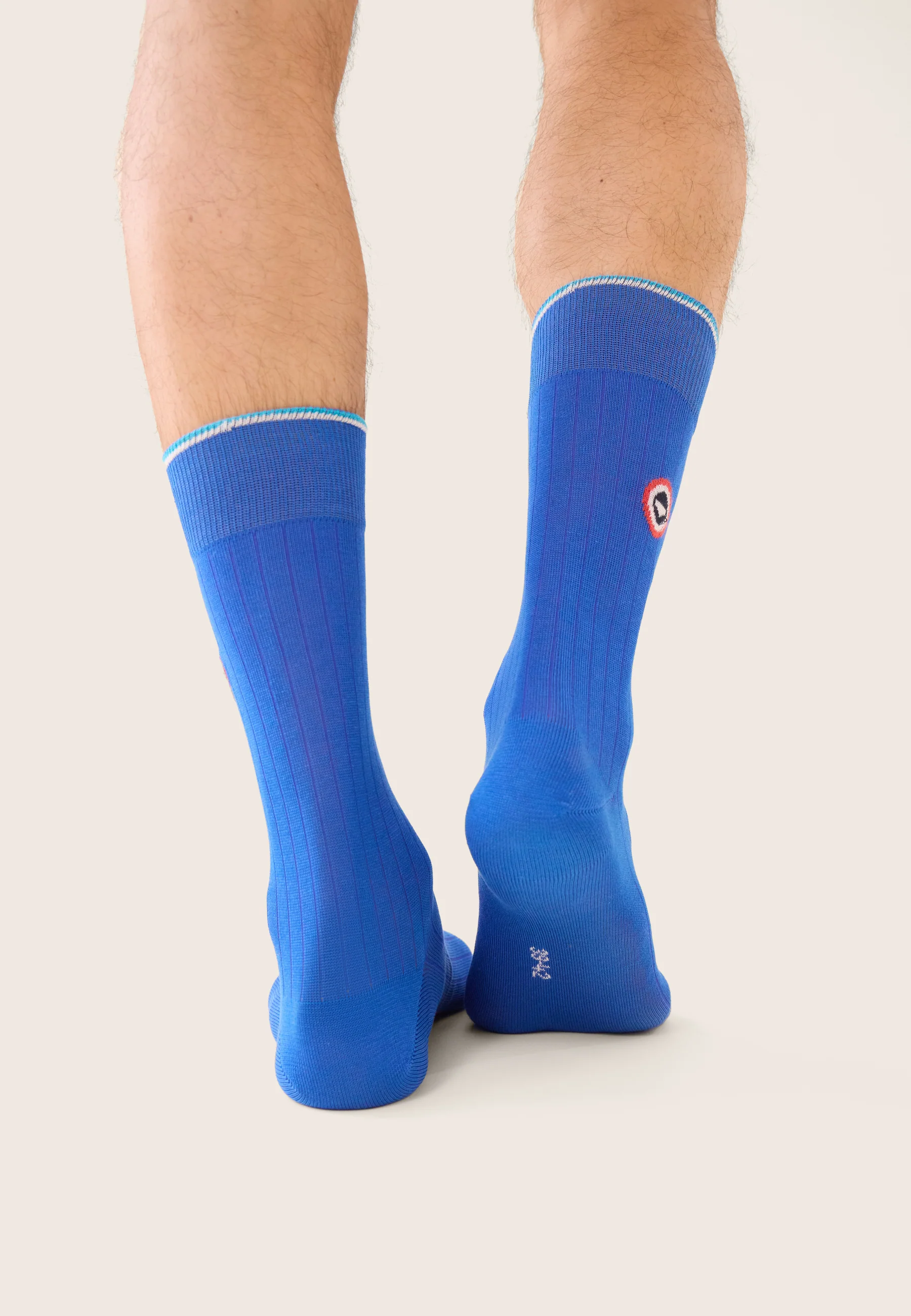 Lot de 2 chaussettes mi-hautes en fil d'Écosse - Chaussettes Marine Bleu Nautique - Image 6