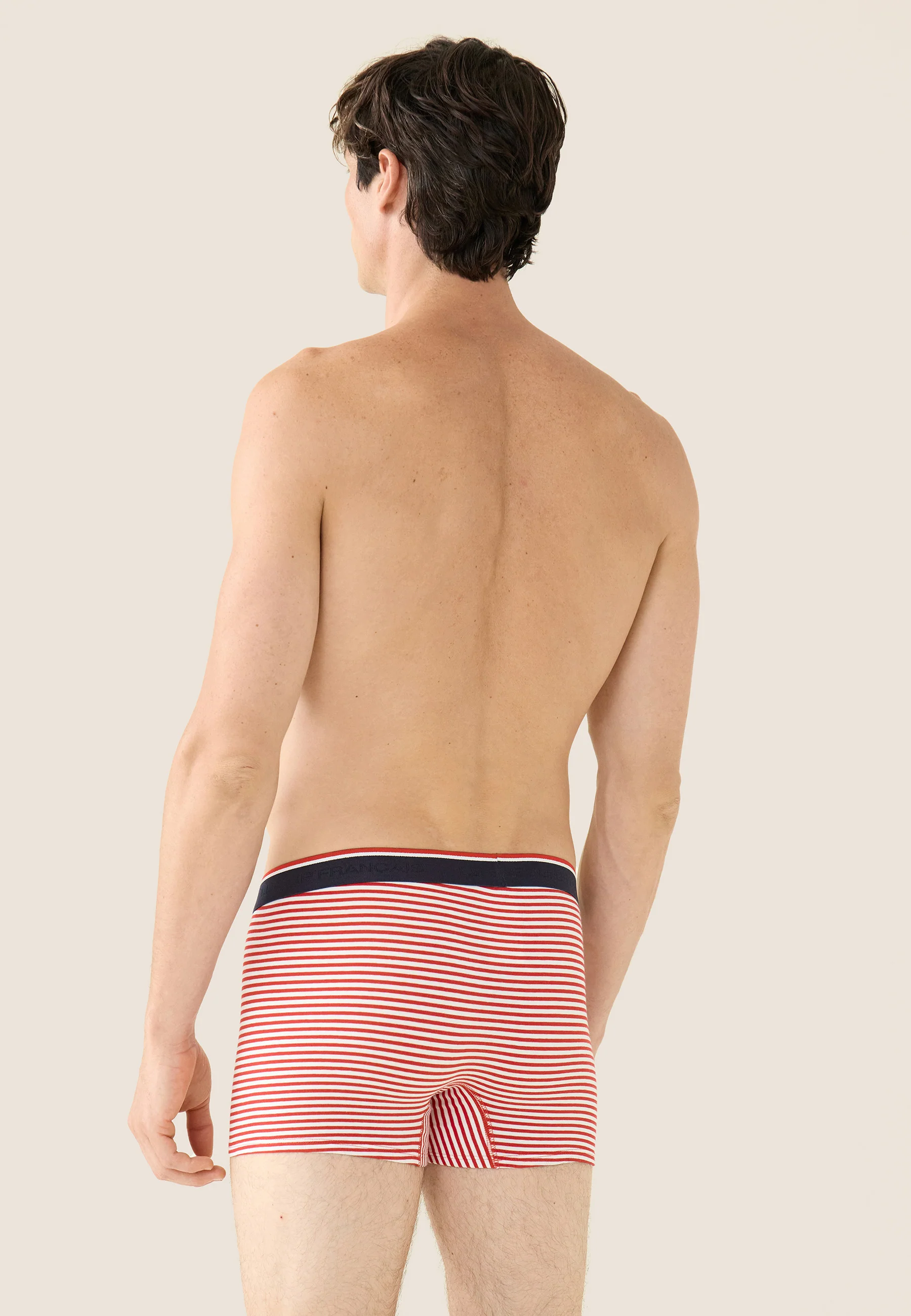 Lot de 3 boxers en coton - Boxers Marine Marinière Rouge Blanc - Image 5