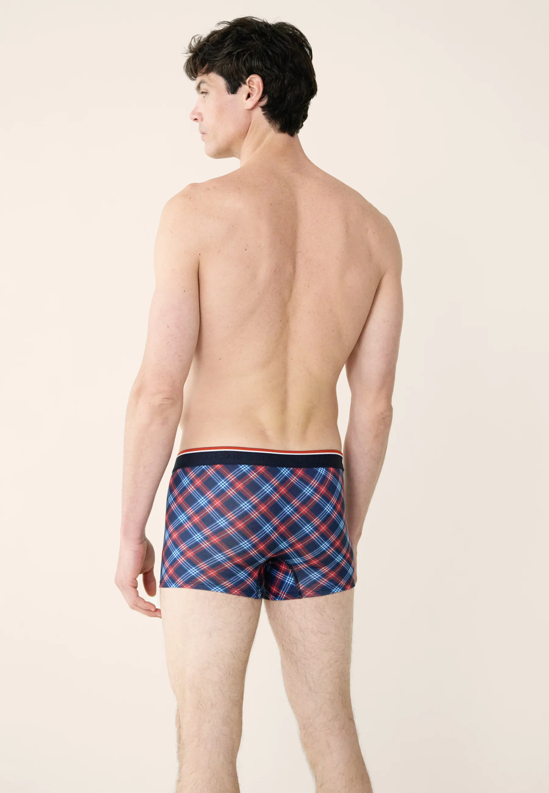Lot de 3 boxers en coton - Boxers Marine Tartan Rouge - Image 3
