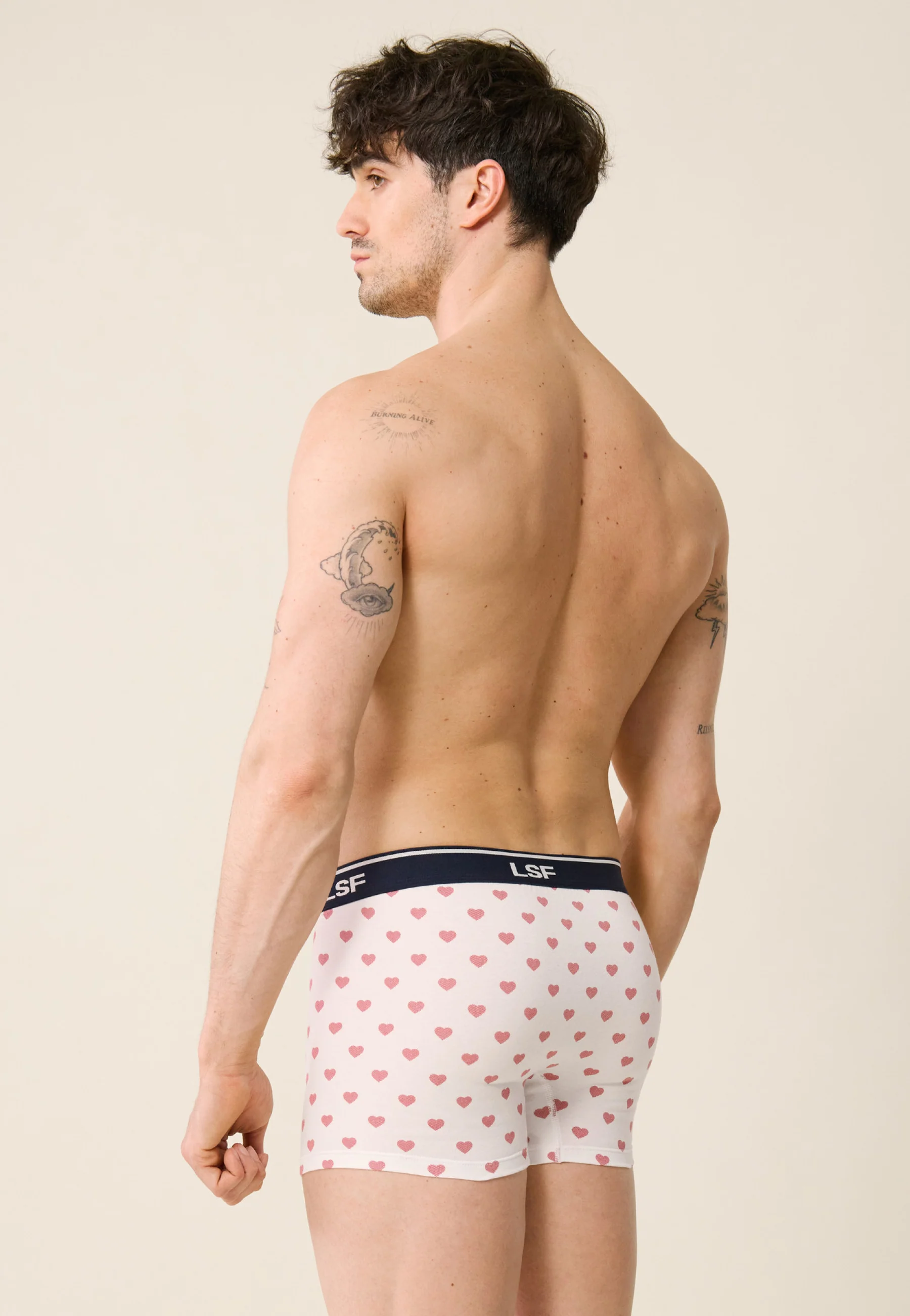 Lot de 3 boxers en coton - Boxers Petit Cœur Rouge Cerise Marine Rouge Cerise - Image 5