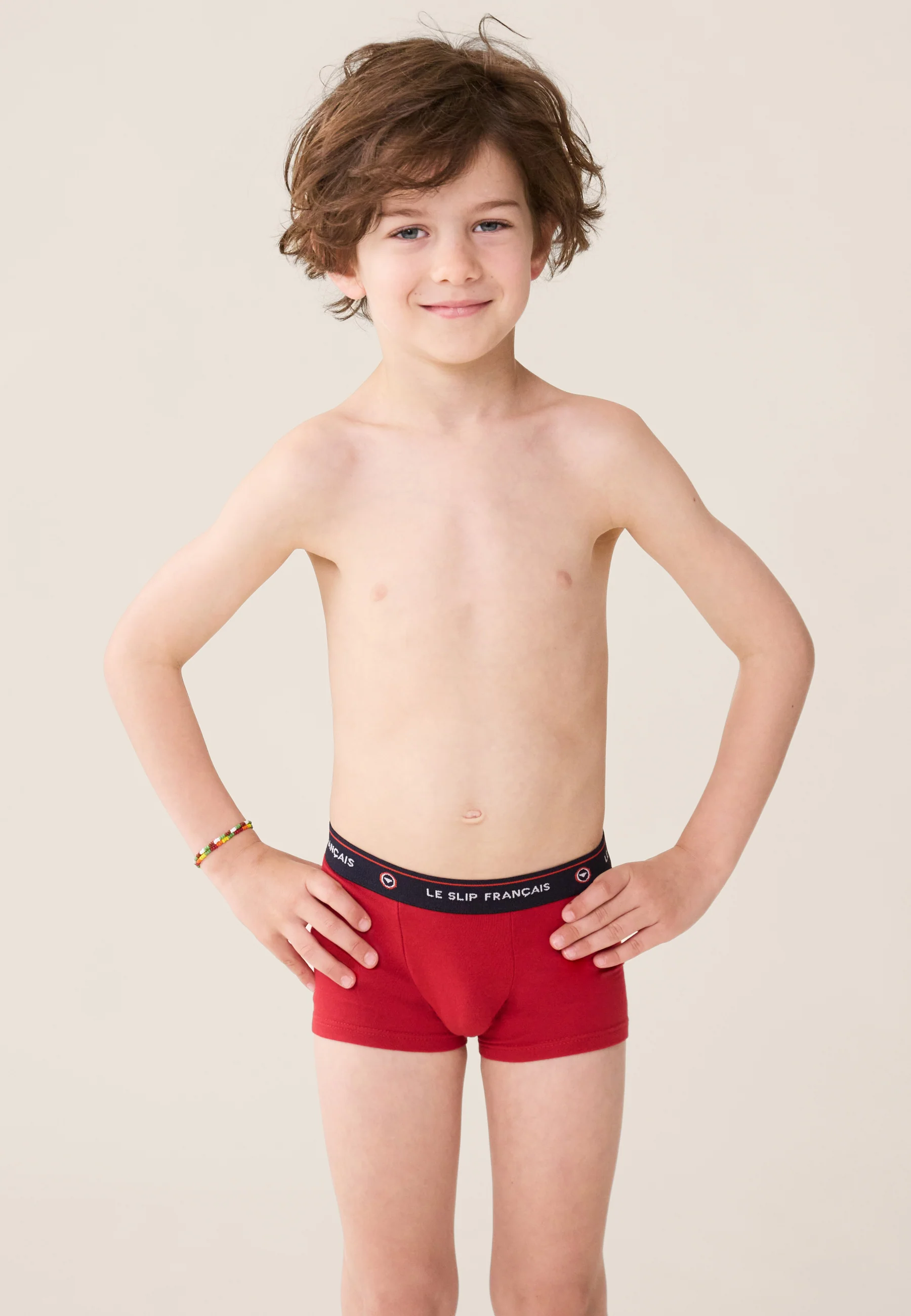Lot de 3 Boxers Enfant en coton - Boxers  Rouge Blanc Rayure Tricolore - Image 4