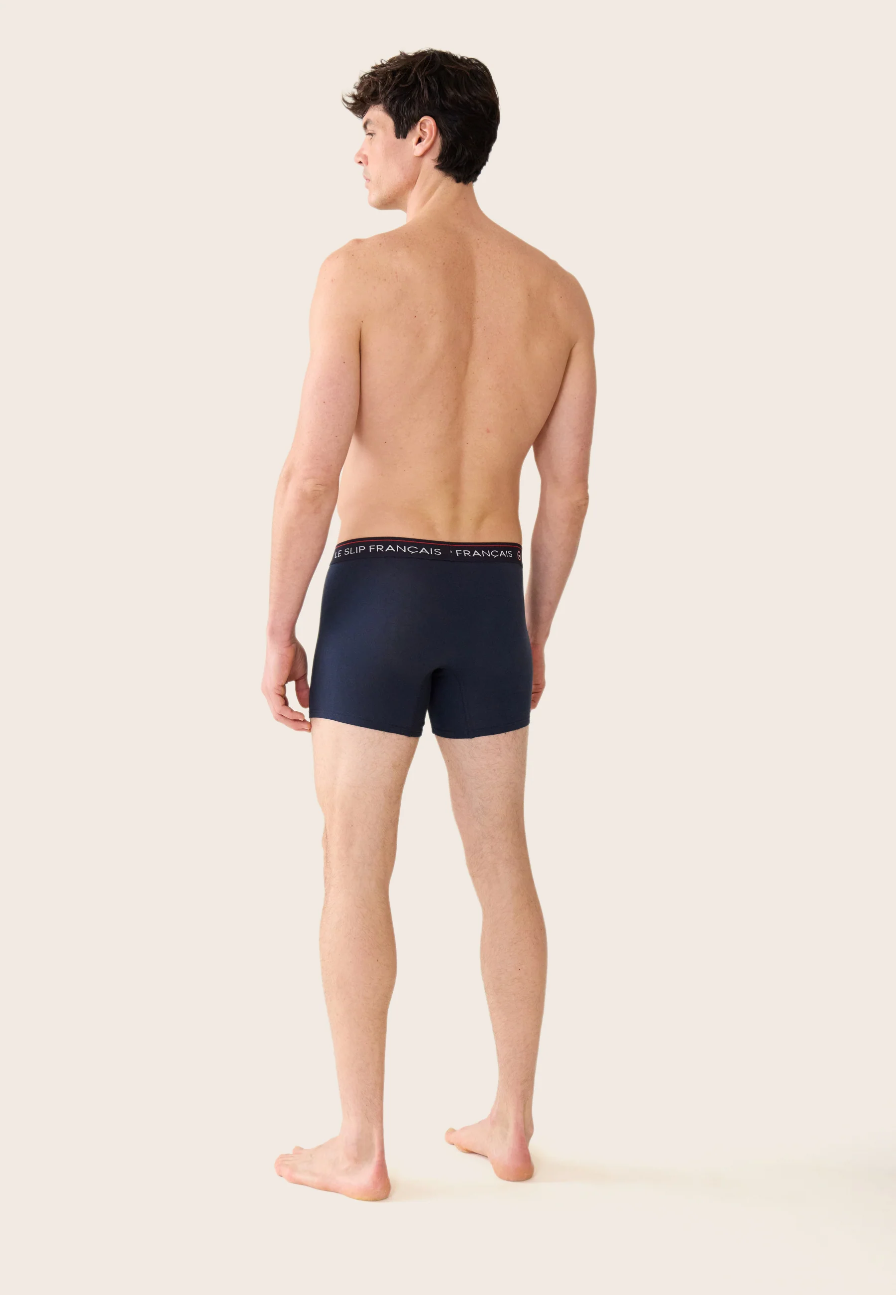 Lot de 3 boxers longs en coton - Boxers Longs Marine Gris Chiné Bleu Canard - Image 5