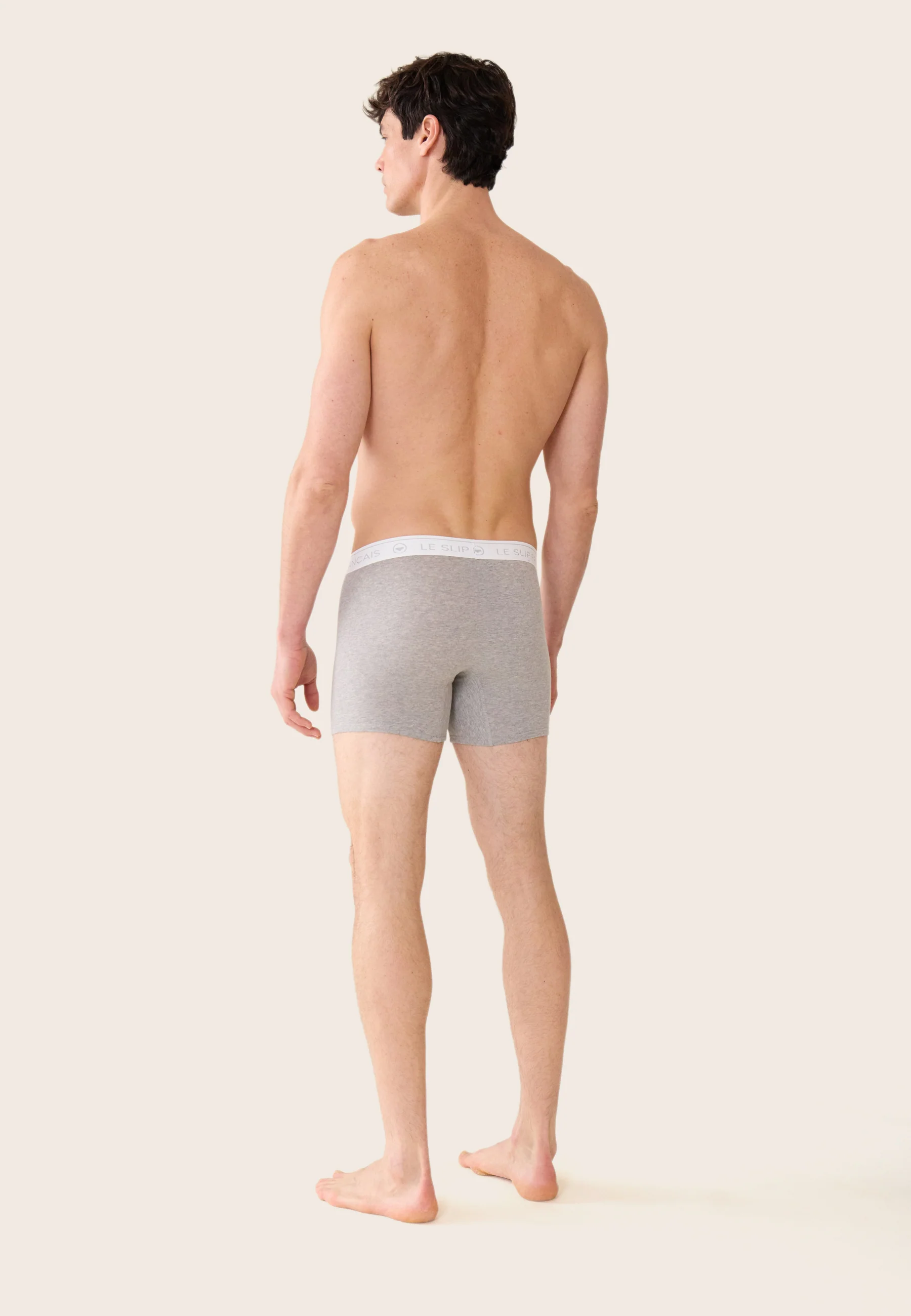 Lot de 3 boxers longs en coton - Boxers Longs Marine Gris Chiné Bleu Canard - Image 6
