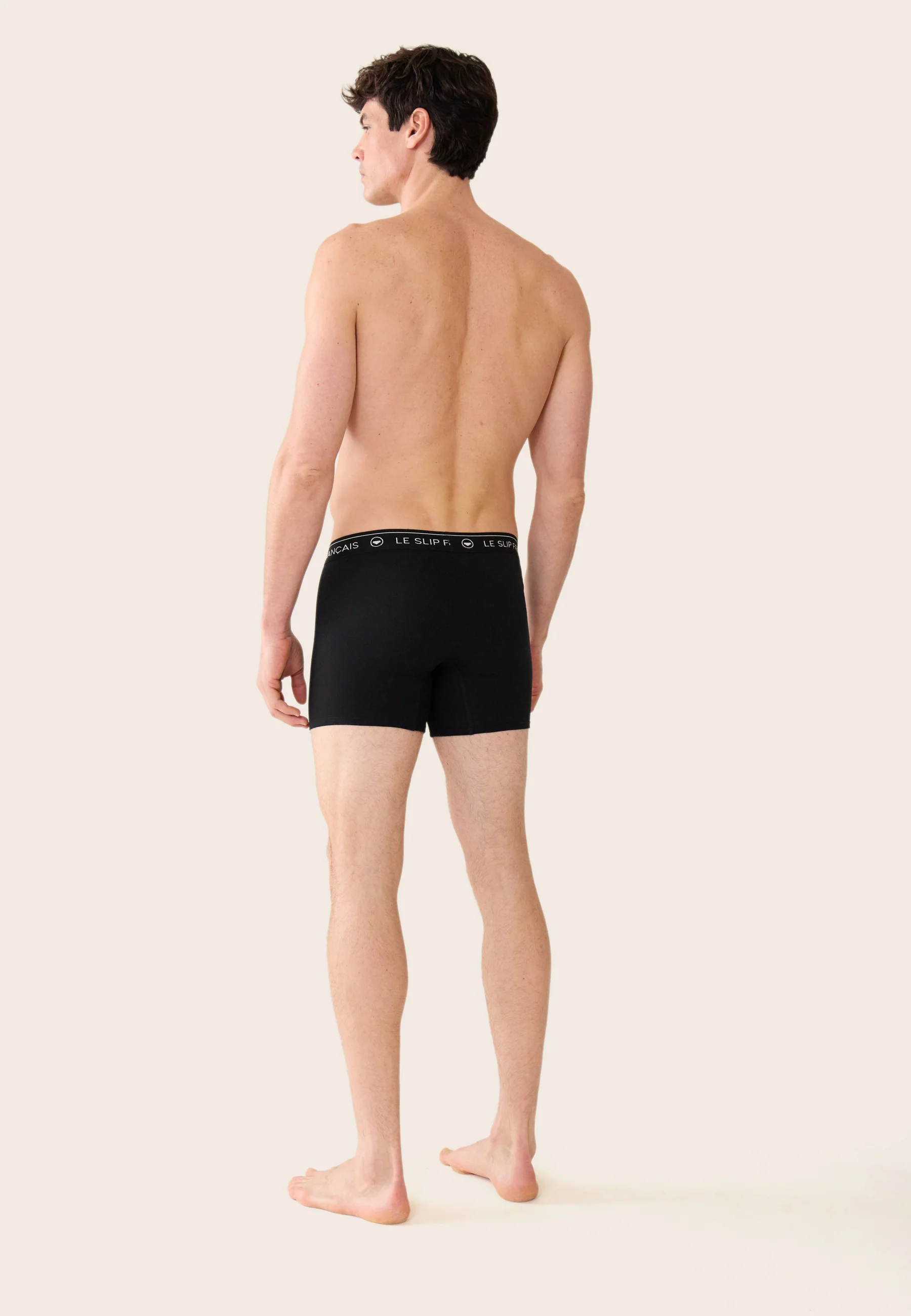 Lot de 3 boxers longs en coton - Boxers Longs Marine Noir Gris Chiné - Image 6