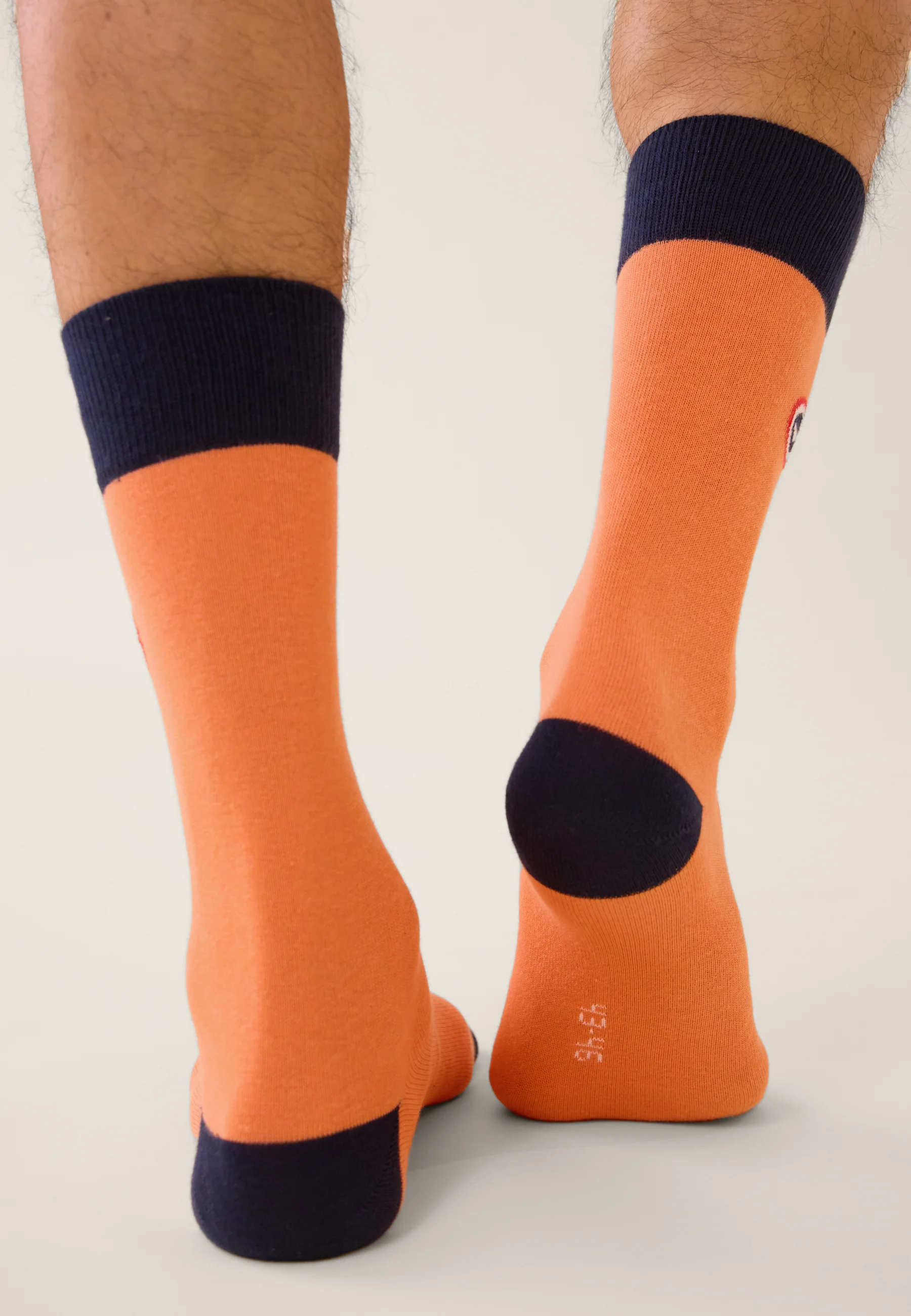 Lot de 3 chaussettes mi-hautes en coton - Chaussettes Léopard Marine Orange Corail Marine - Image 6