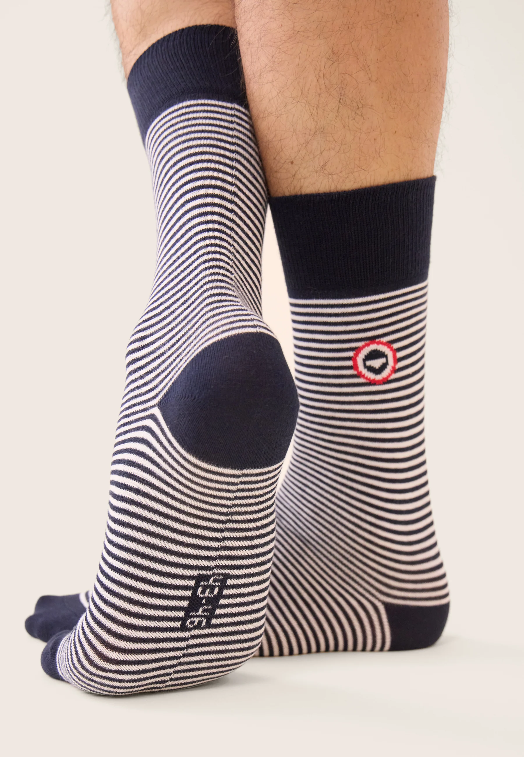 Lot de 3 chaussettes mi-hautes en coton - Chaussettes Marine Acier Marinière - Image 5