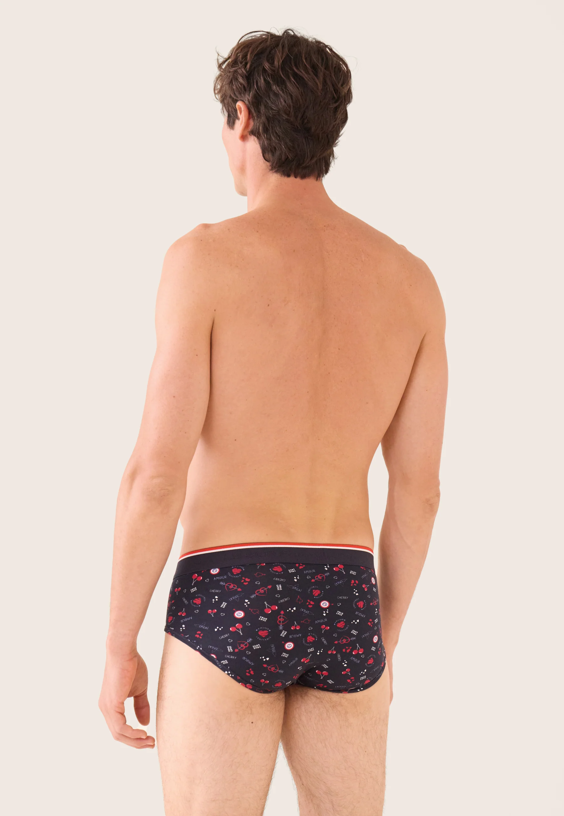Lot de 3 slips en coton - Slips Cherry Marine Bleu Jean - Image 5