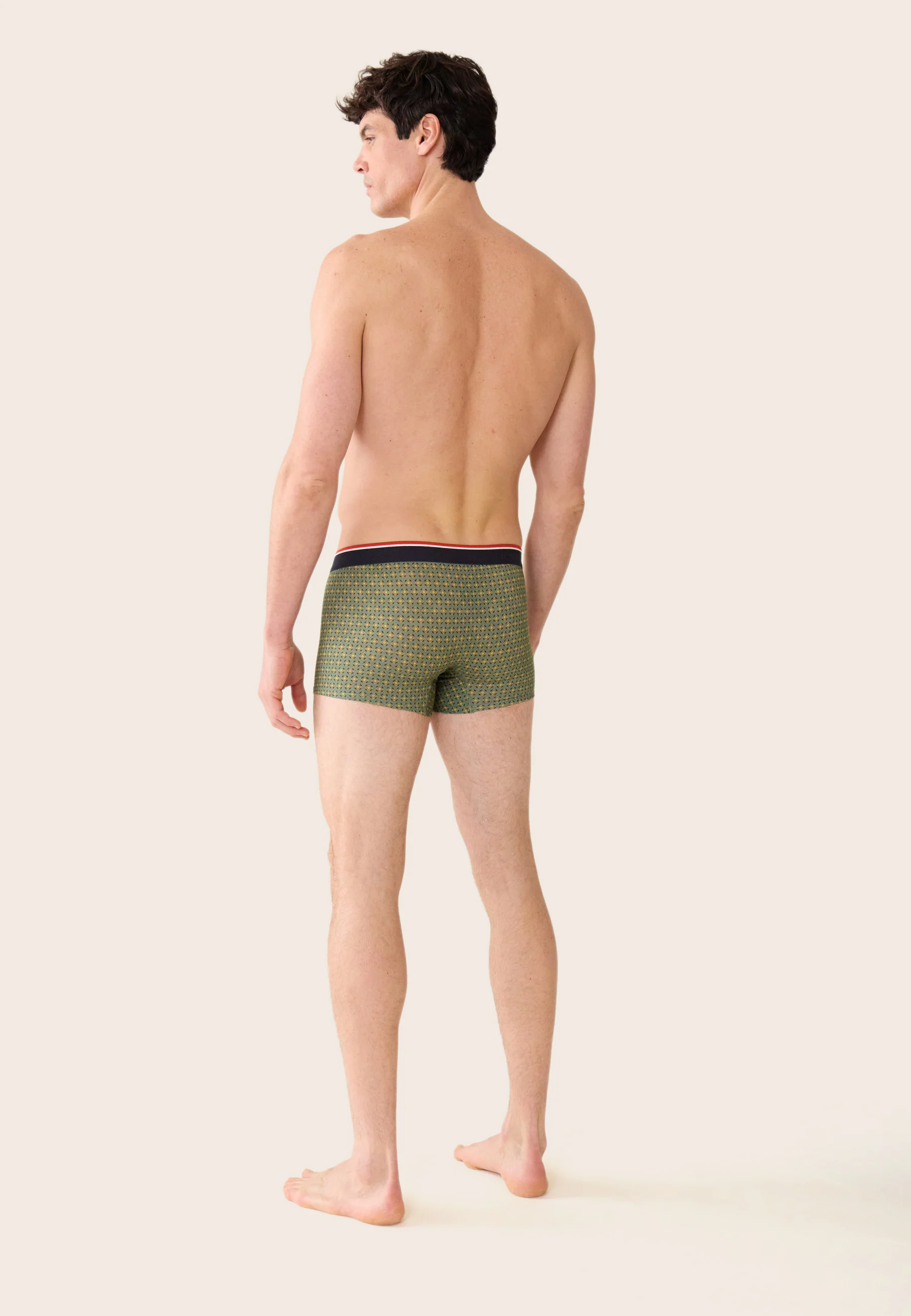 Lot de 4 boxers en coton - Boxers Marine Orange Ornement Kaki Veronese Blanc - Image 6