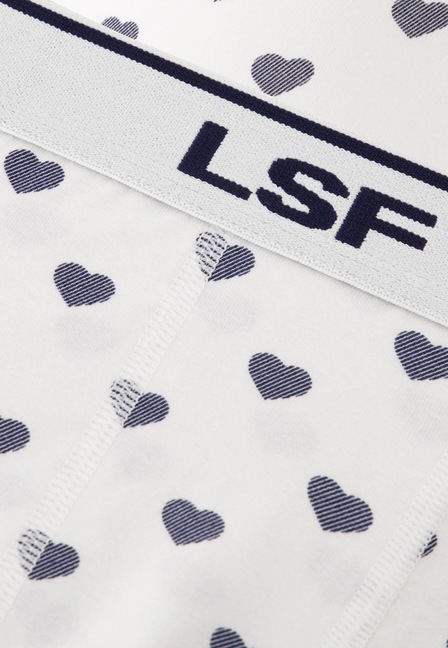 Lot de 5 boxers en coton - Boxers Petit Coeur Marine Marine Bleu Jean Blanc Gris - Image 3