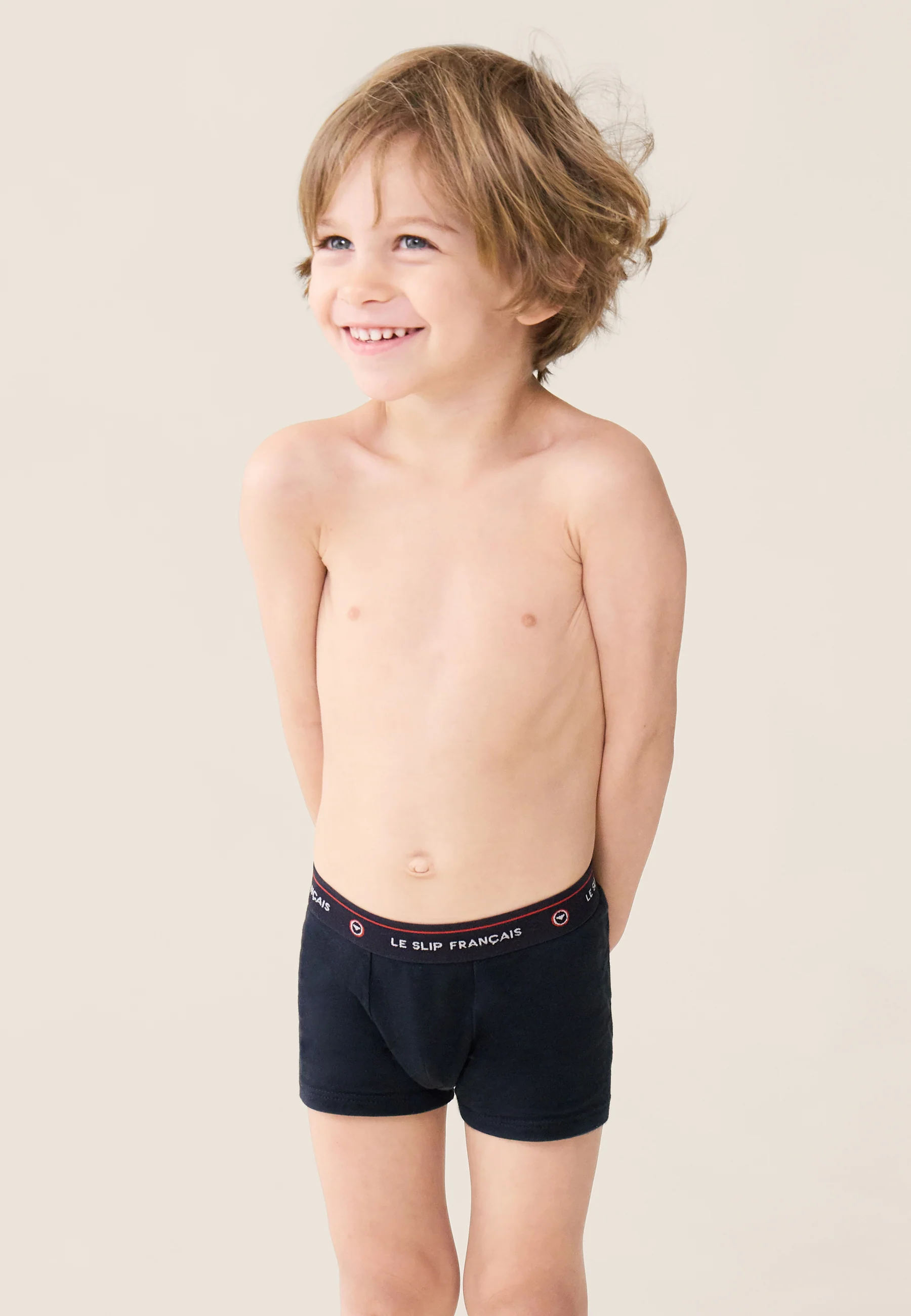 Lot de 5 boxers enfant en coton - Boxers Marine Marinière Bleu Jean Blanc Tournesol - Image 6