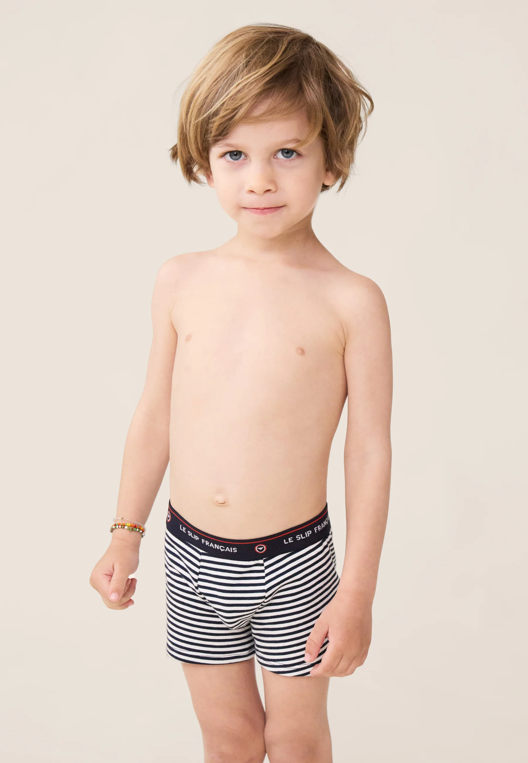 Lot de 5 boxers enfant en coton - Boxers Bleu Jean Marine Marinière Blanc Bleu Fluo - Image 5
