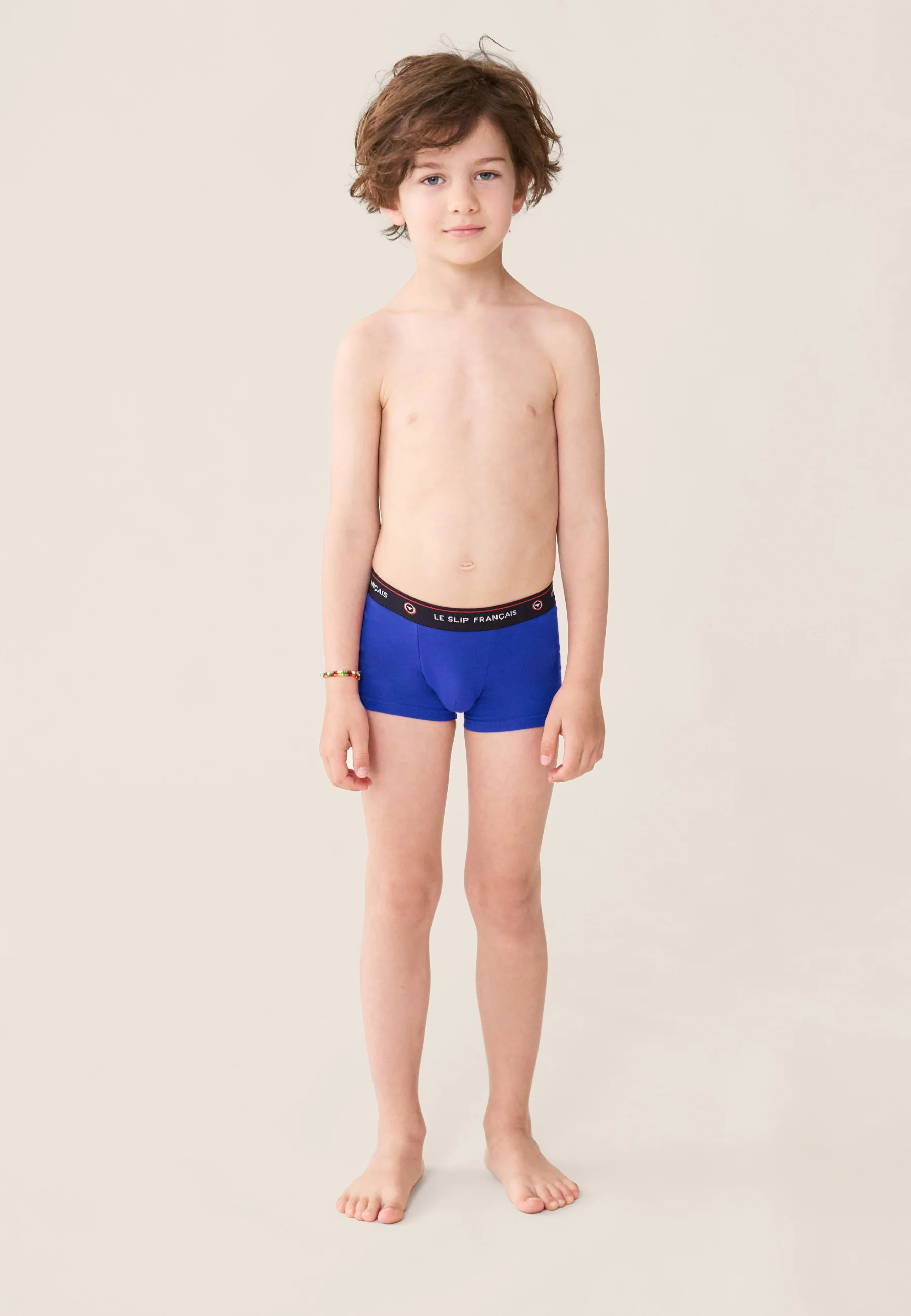 Lot de 7 boxers enfants en coton - Boxers Blanc Confetti Bleu Nautique Marine Marinière Bleu Jean Bleu Fluo - Image 3