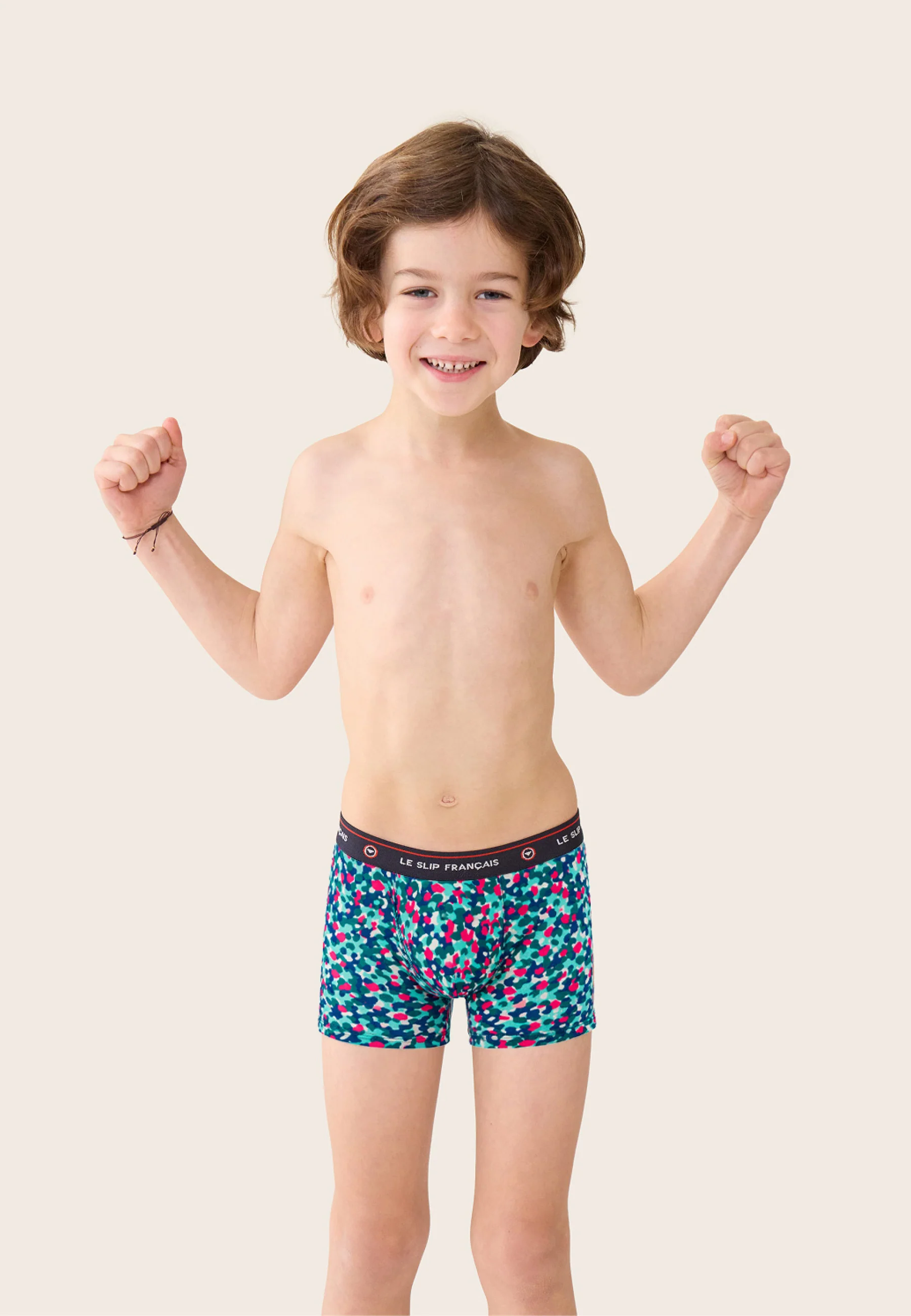 Lot de 7 boxers enfants en coton - Boxers Blanc Confetti Vert D'Eau Bleu Canard Marine Bleu Jean Rouge Rayures Tricolores - Image 2