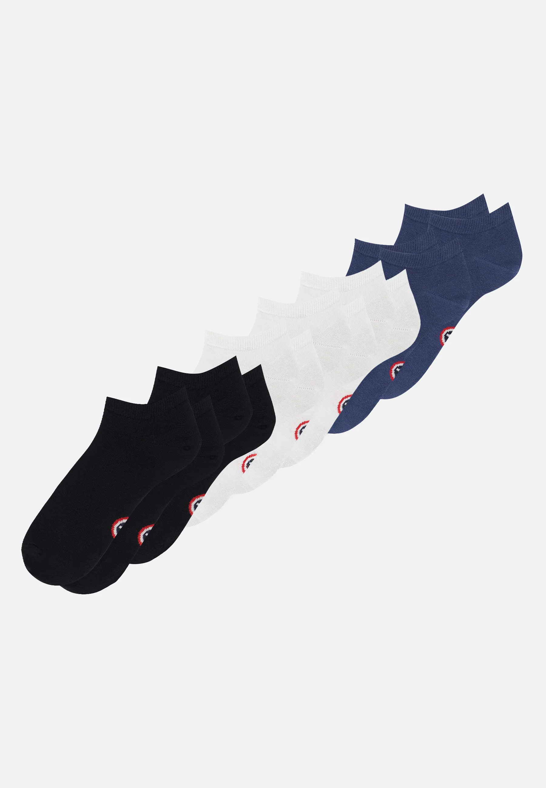Lot de 7 chaussettes basses en coton - Chaussettes Noir Blanc Acier