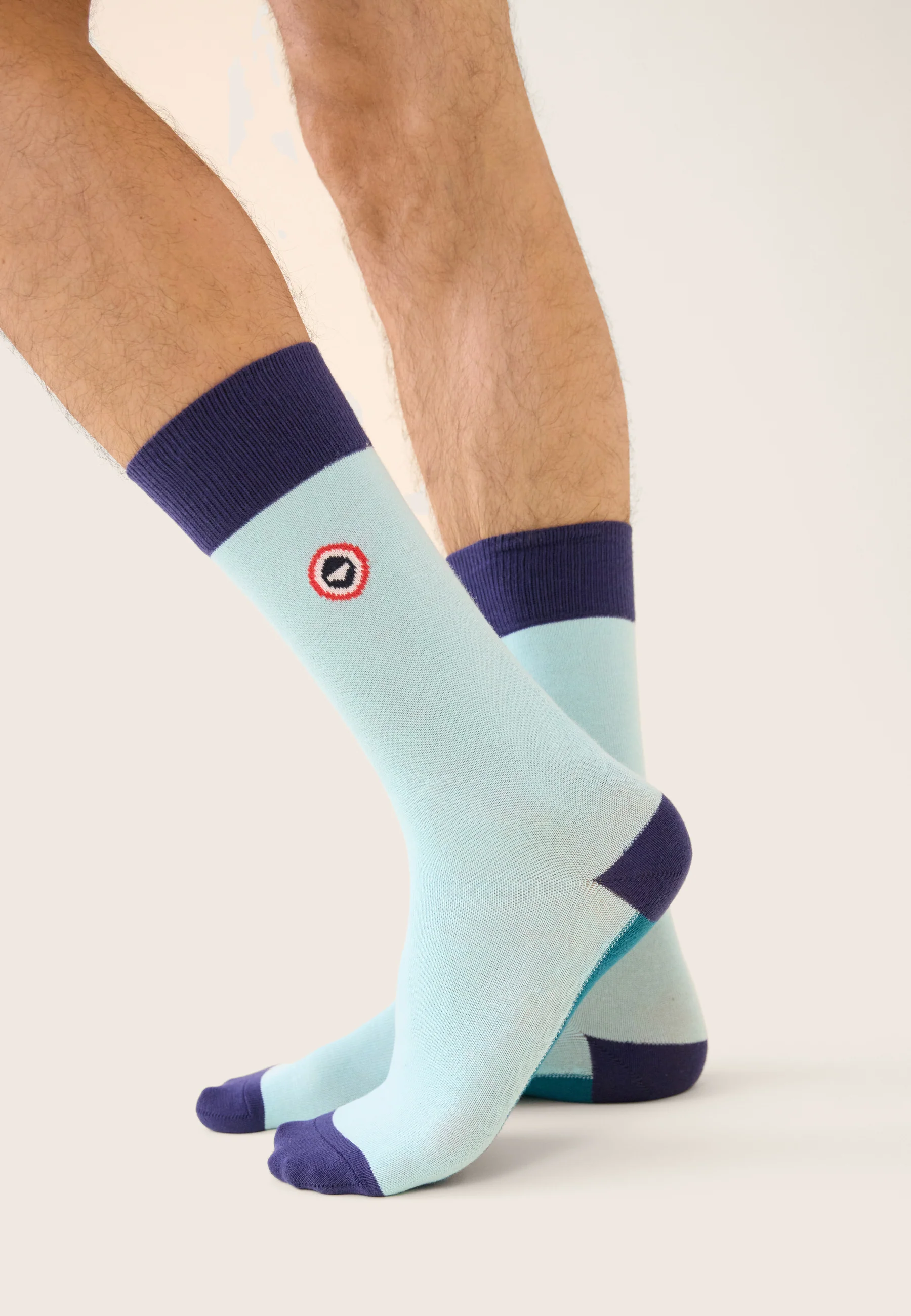 Lot de 7 chaussettes mi-hautes - Chaussettes Marine Rayures Rose Cerise Indigo Bleu Canard Vert Azur Blanc - Image 4