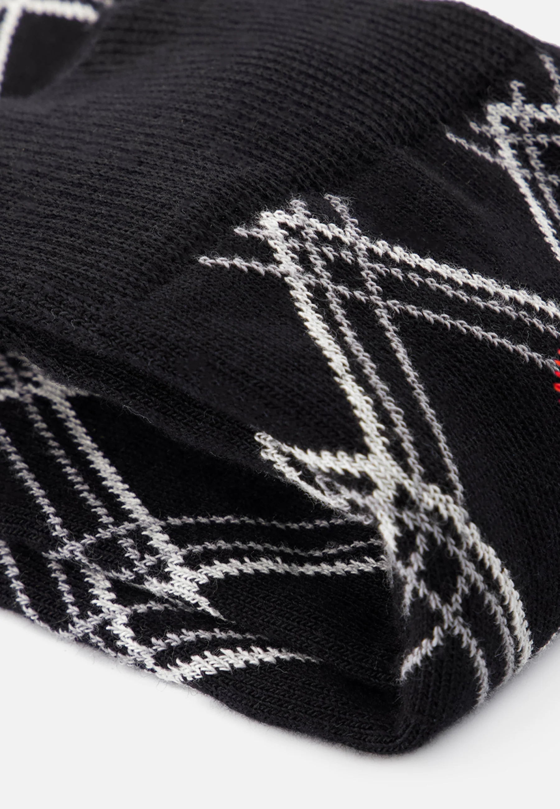 Chaussettes mi-hautes noires à carreaux fantaisie - Lucas Tar Noir - Image 3