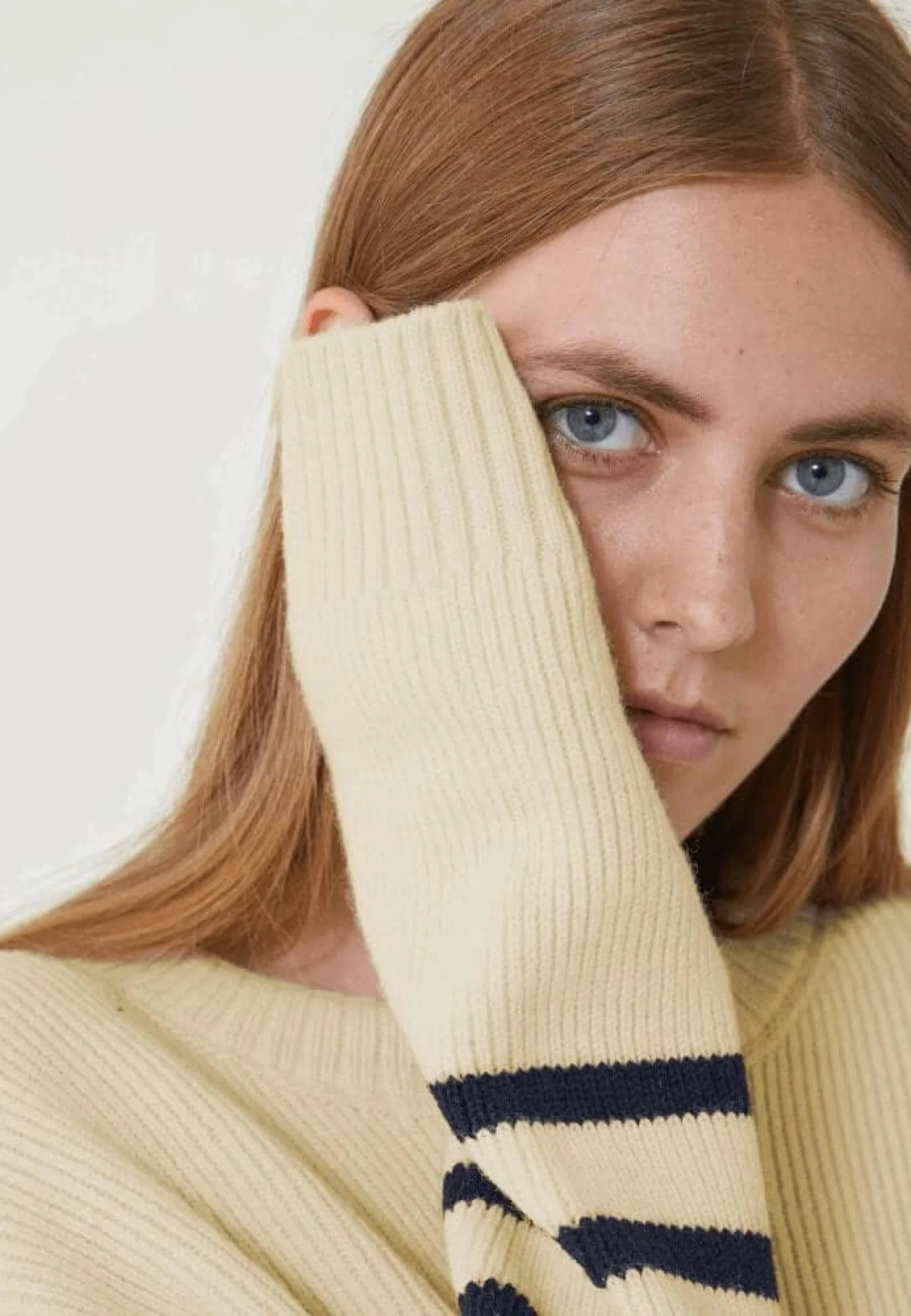 Pull mixte en laine française - Lude Marinière Ecru Marine - Image 16