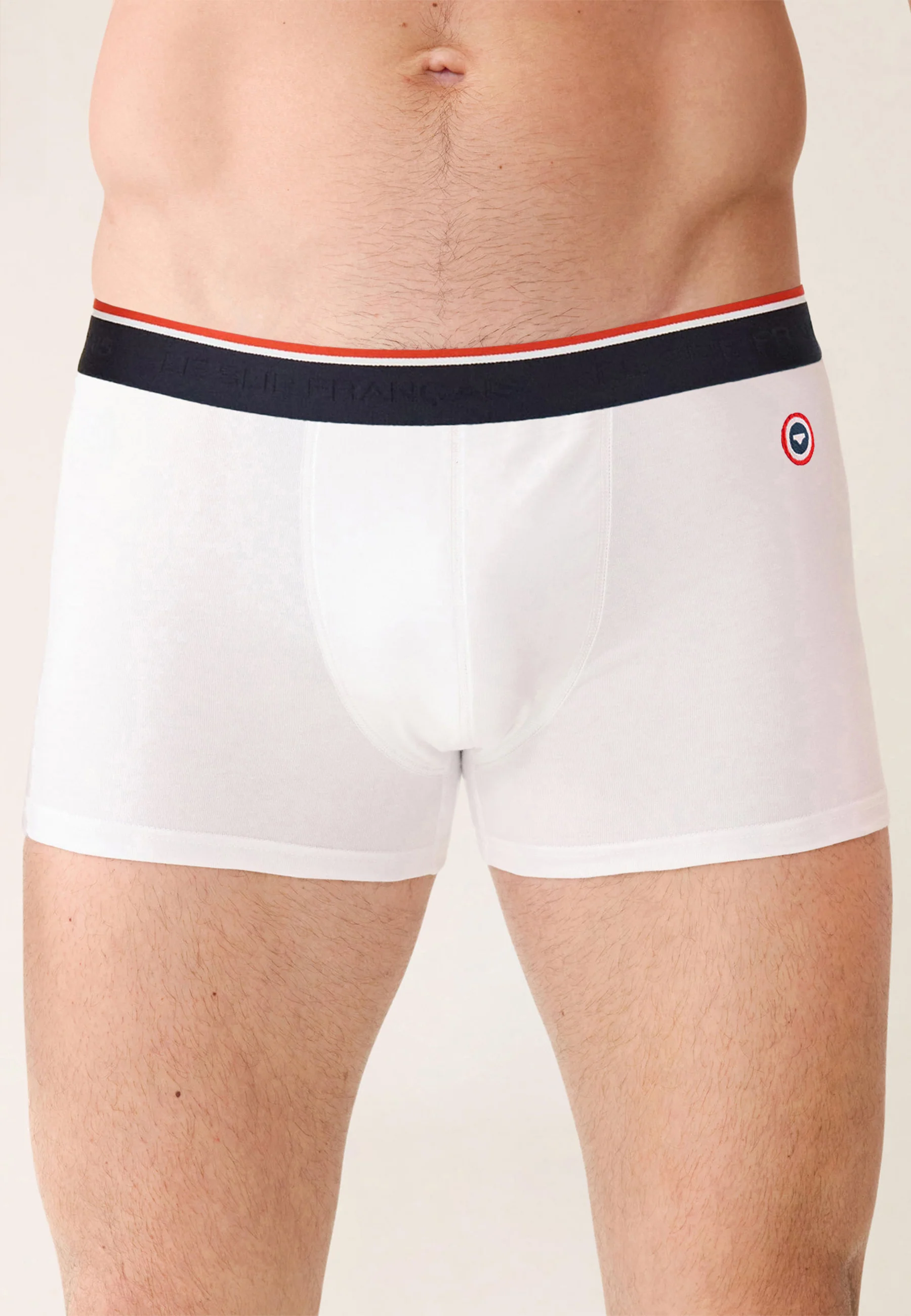 Boxer blanc en coton avec cocarde - Marius Blanc - Image 3