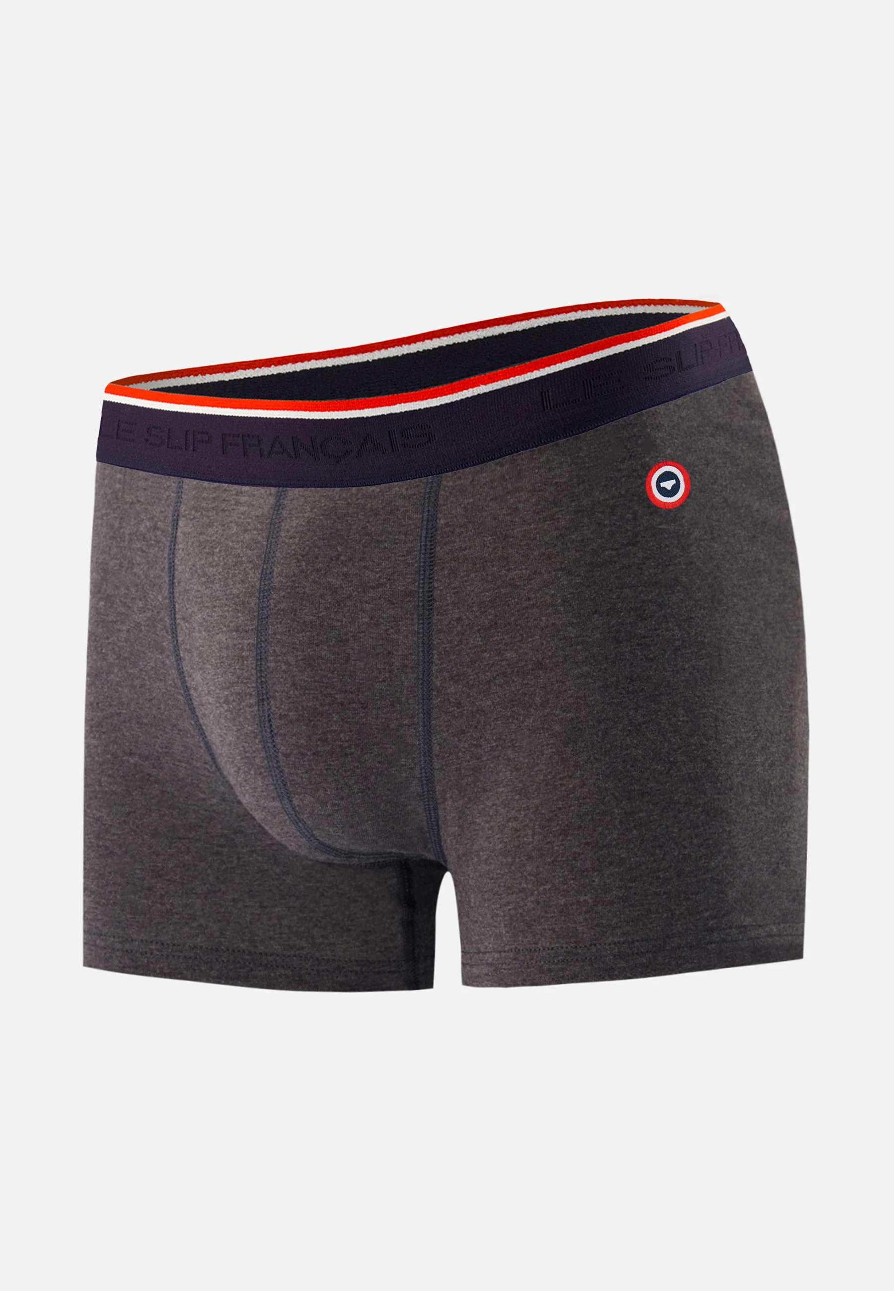 Boxer gris foncé en coton avec cocarde - Marius Gris