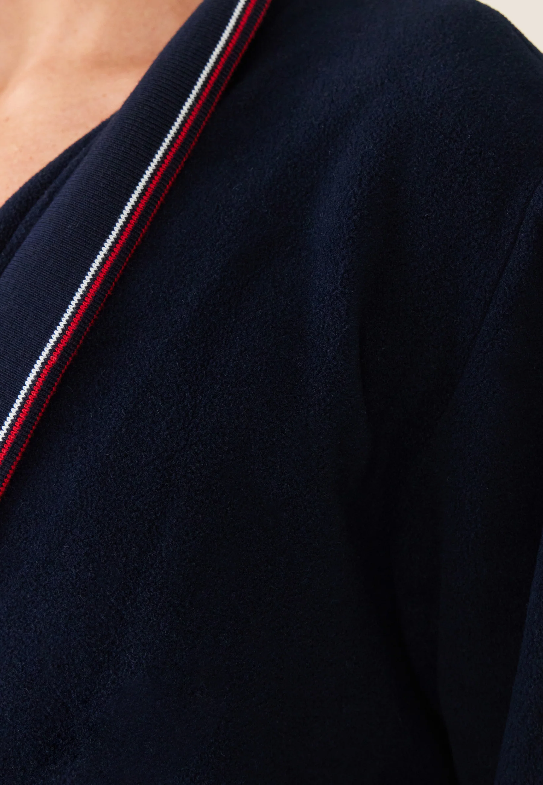 Robe de chambre chaude homme bleu marine avec col classique - Maxime Marine - Image 4