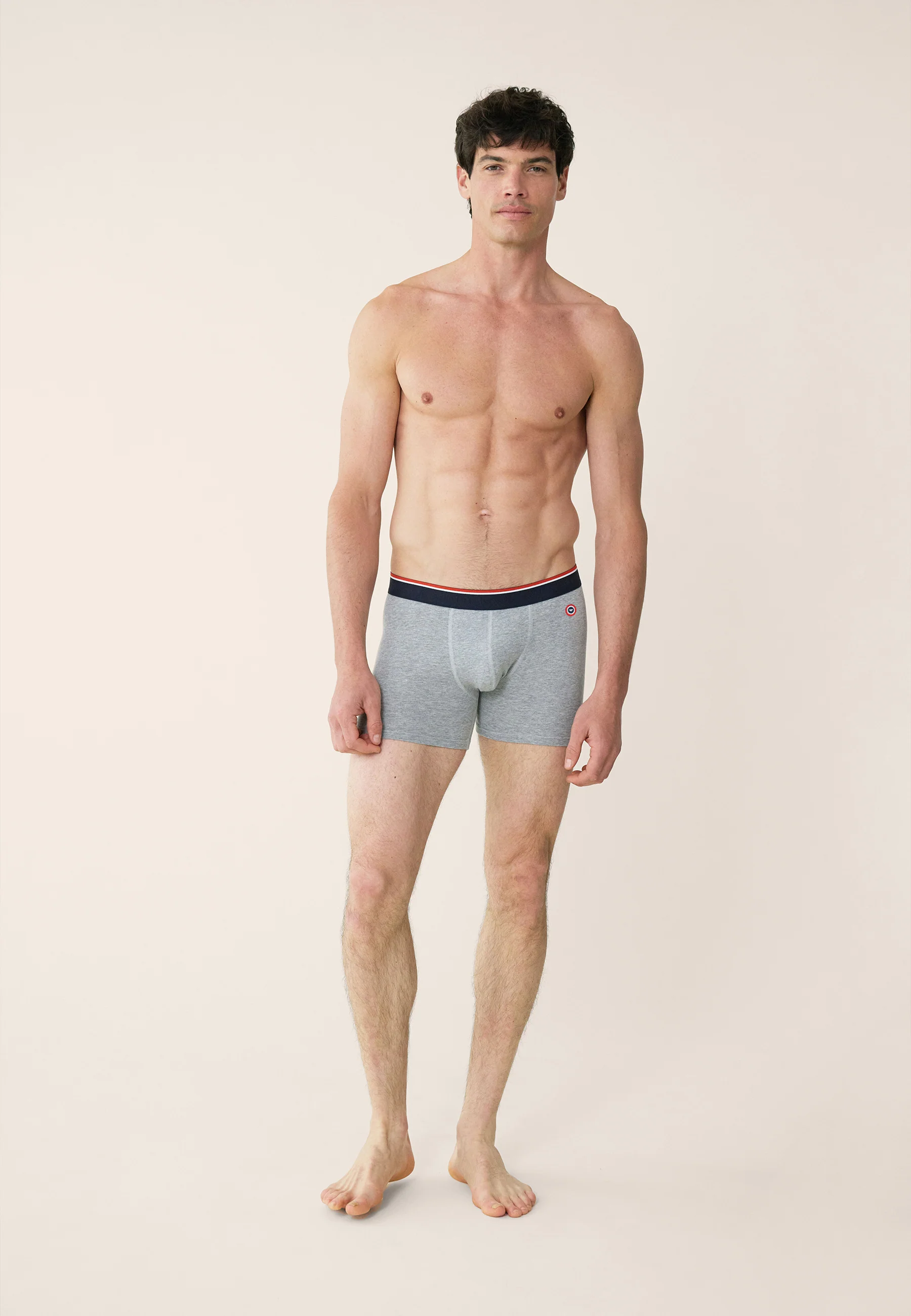 Boxer long gris en coton - Michel Gris - Image 4