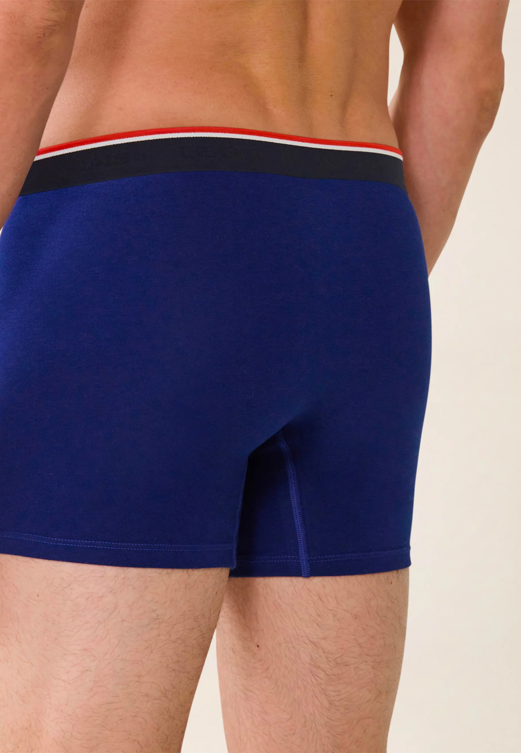 Boxer long bleu en coton - Michel Indigo - Image 3
