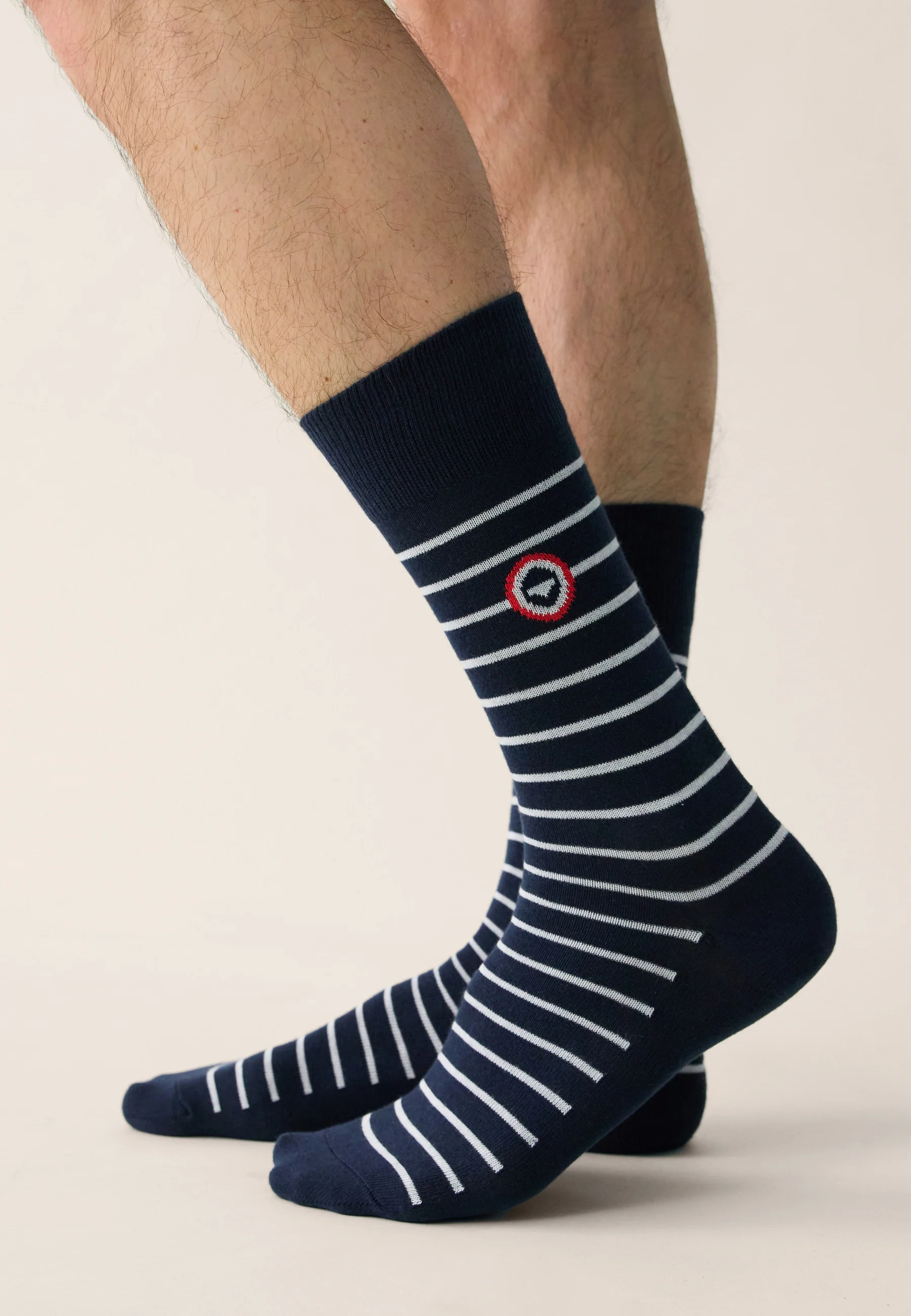Lot de 5 chaussettes mi-hautes en coton - Chaussettes Blanc Bleu Marine Noir Gris - Image 2