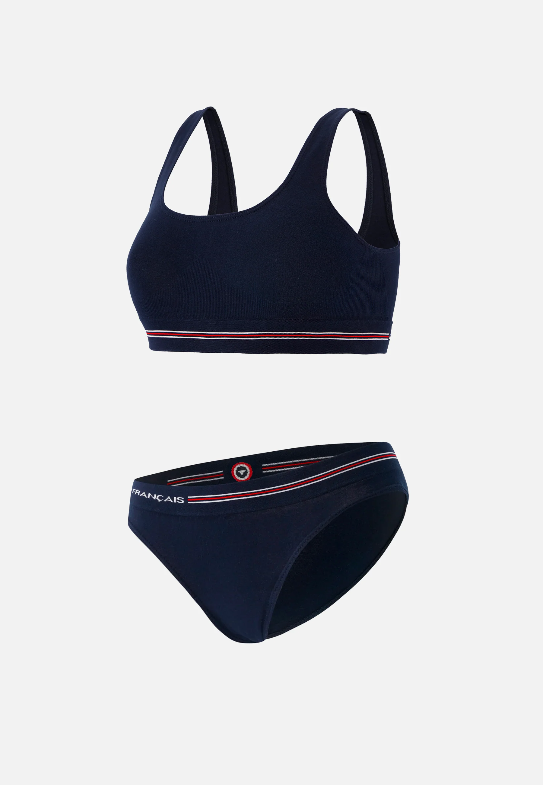 Pack Culotte Brassière En Coton Sans Couture - Pack Cathy Anaïs Marine