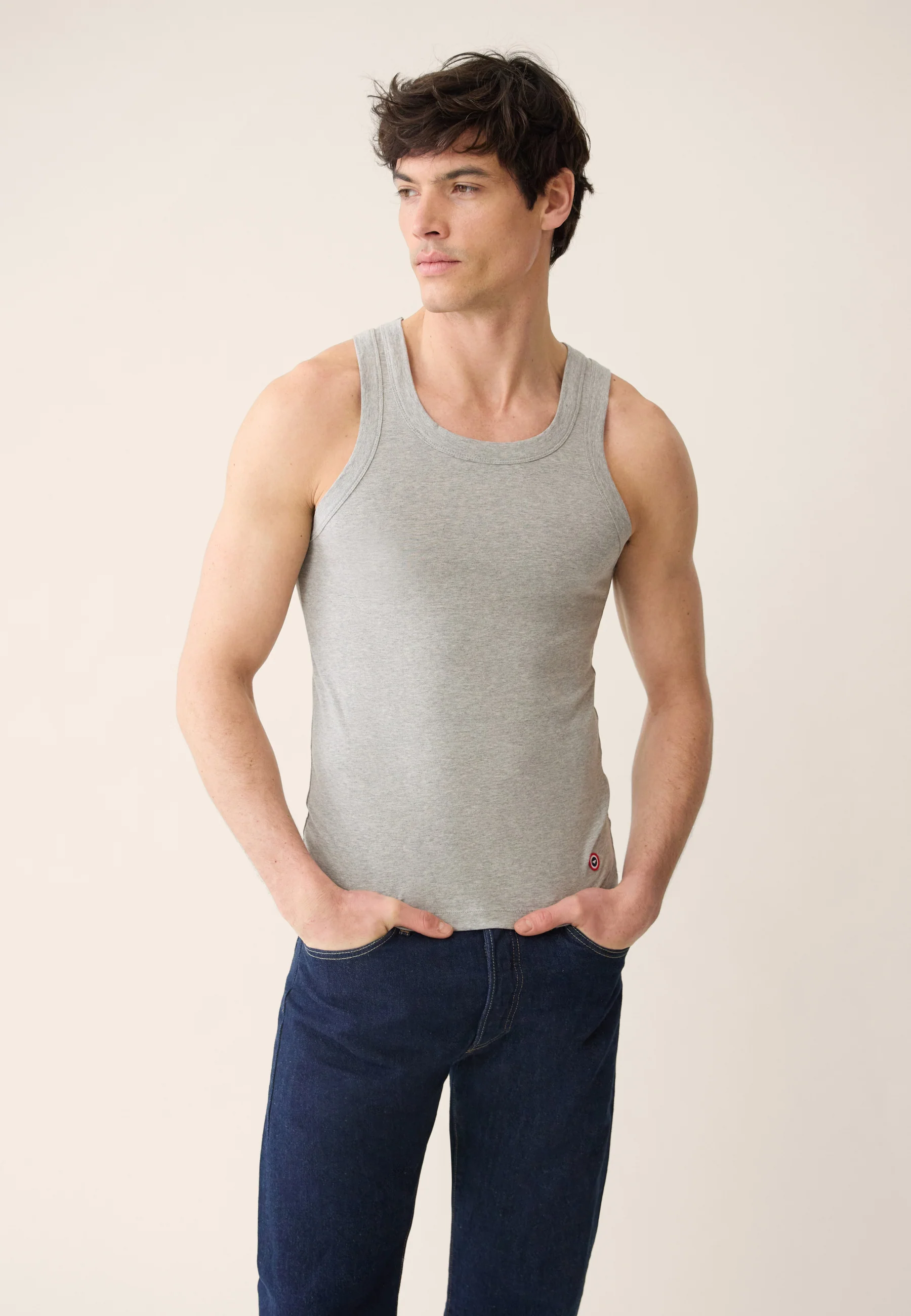 Lot de 2 débardeurs en coton - Débardeurs Fulminant Gris Chiné Blanc - Image 4