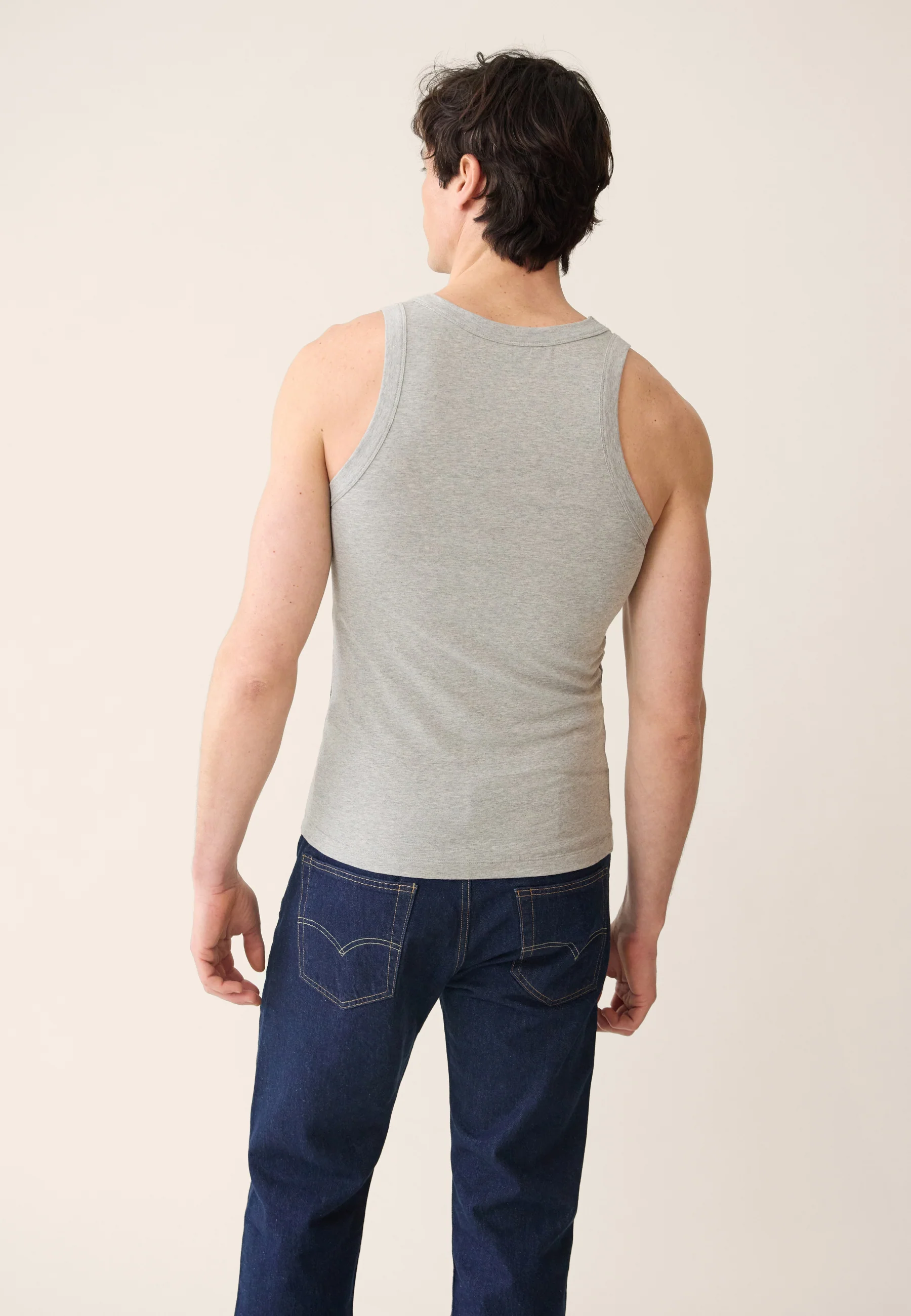 Lot de 2 débardeurs en coton - Débardeurs Fulminant Gris Chiné Blanc - Image 5