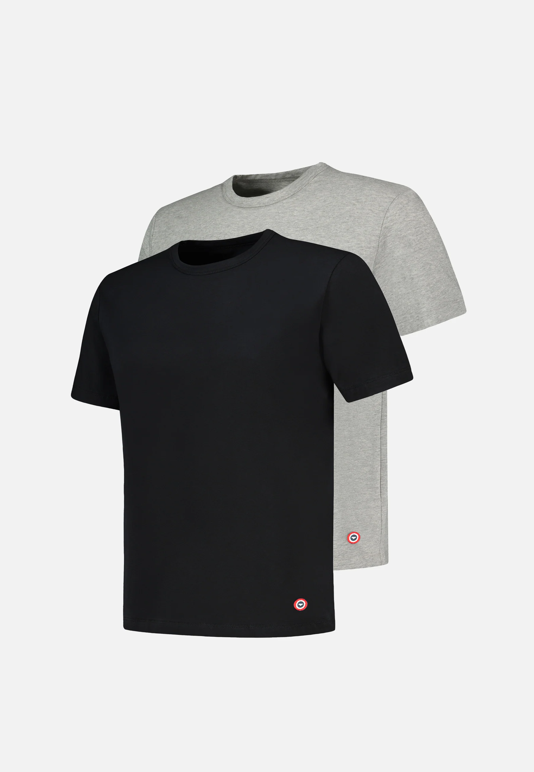 Lot de 2 T-shirts manches courtes noir et gris en coton - T-shirts manches courtes Formidable Noir Gris Chiné