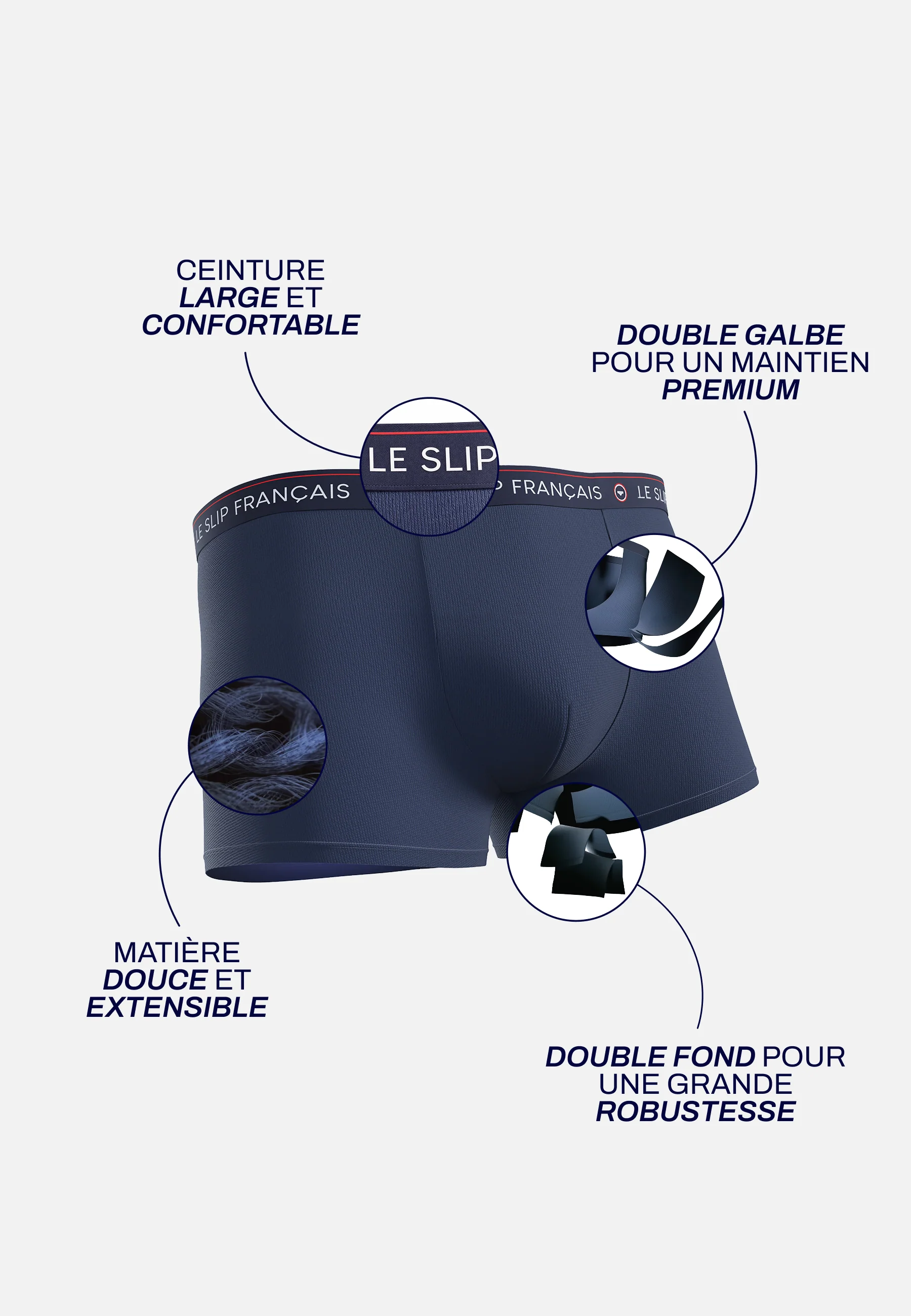 Lot de 2 boxers bleu marine et noir en coton - Boxers Bleu Marine Noir - Image 8