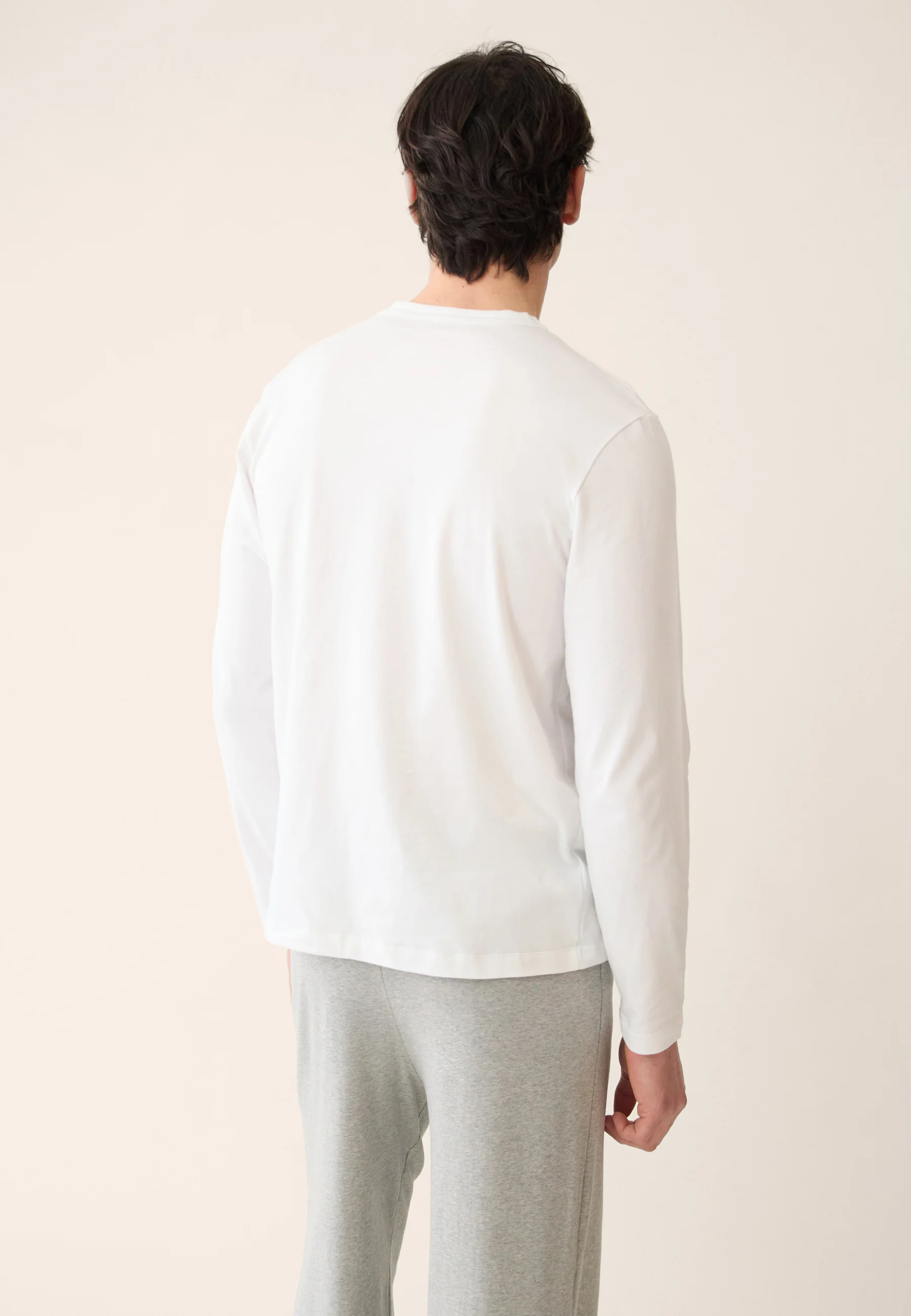 Lot de 2 T-shirts manches longues en coton - T-shirts manches longues Superbe Blanc Marine - Image 5