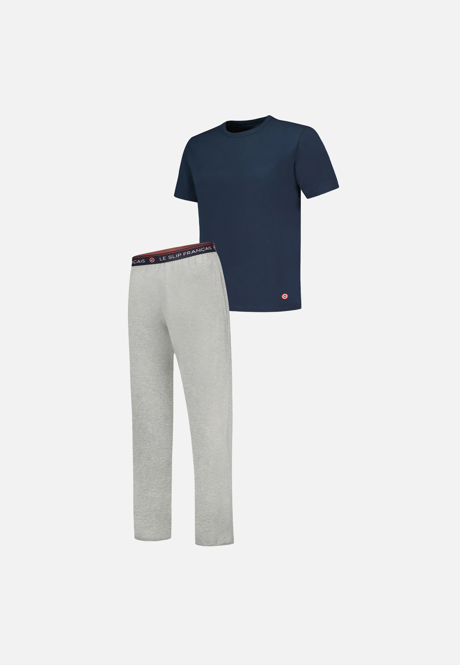 Ensemble pyjama haut bleu marine et pantalon gris en coton - Pyjama haut manches courtes formidable Marine et bas de pyjama long indomptable Gris - Image 5