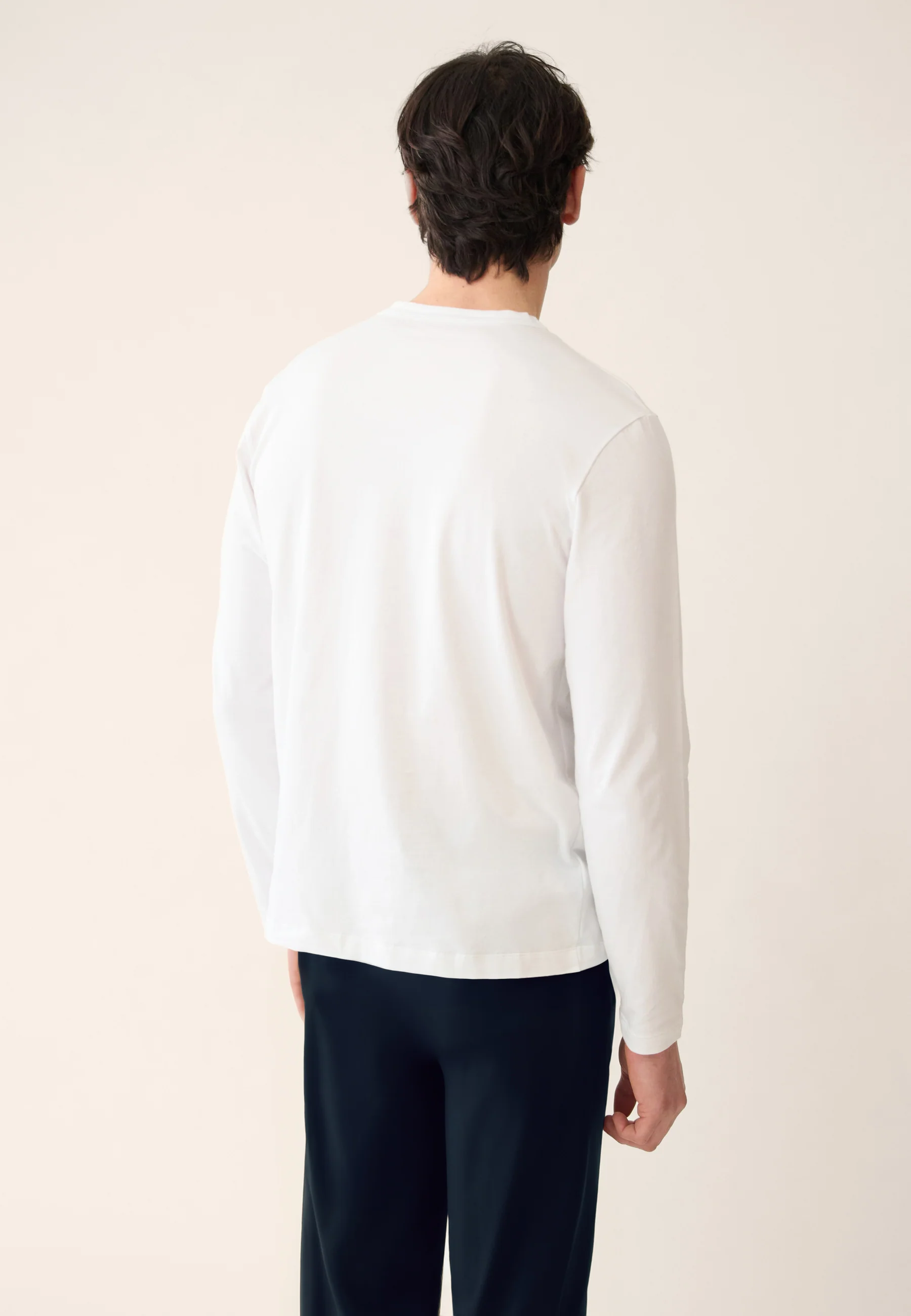 Ensemble pyjama haut blanc et pantalon marine en coton - Pyjama haut manches longues superbe Blanc et bas de pyjama long indomptable Marine - Image 5