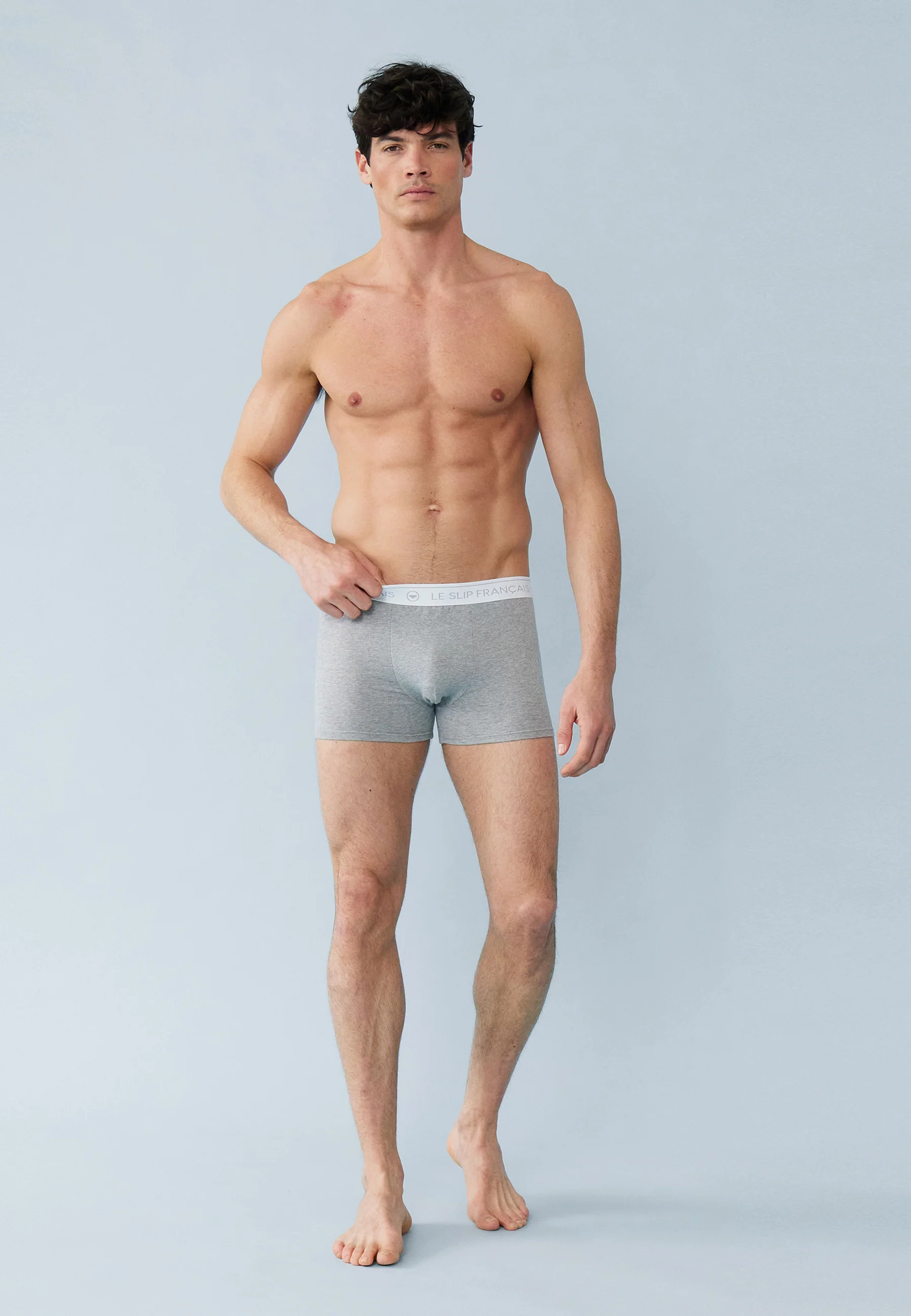 Lot de 7 boxers en coton - Boxers Marine Blanc Noir Gris Bleu Jean Rouge Petit Coeur Marine - Image 10