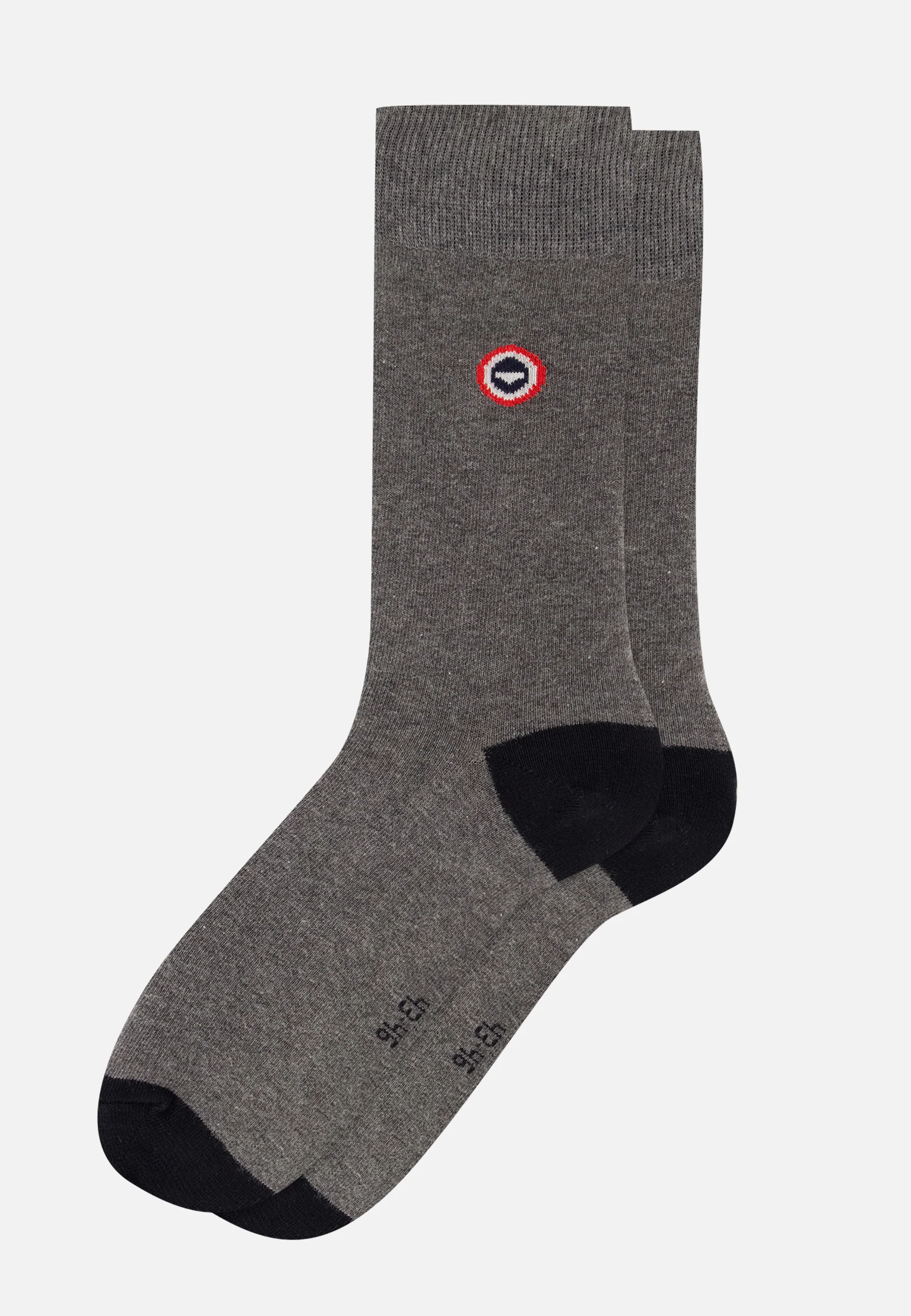 Lot de 7 chaussettes mi-hautes en coton - Chaussettes Gris Anthracite Noir Gris Clair Noir Rayures Blanc Marine Acier - Image 8