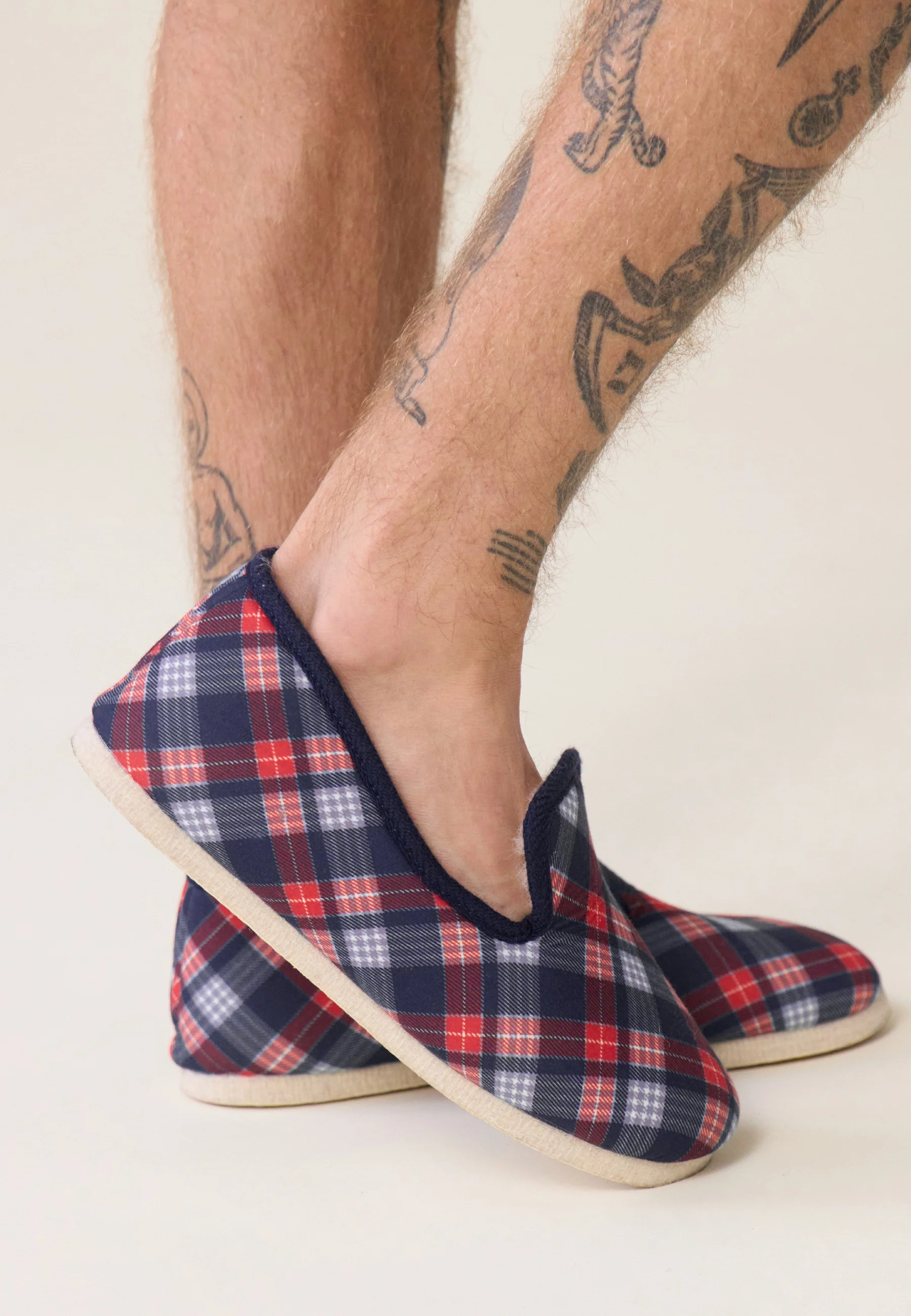 Chaussons d'intérieur en laine - Pantoufles Tartan - Image 2