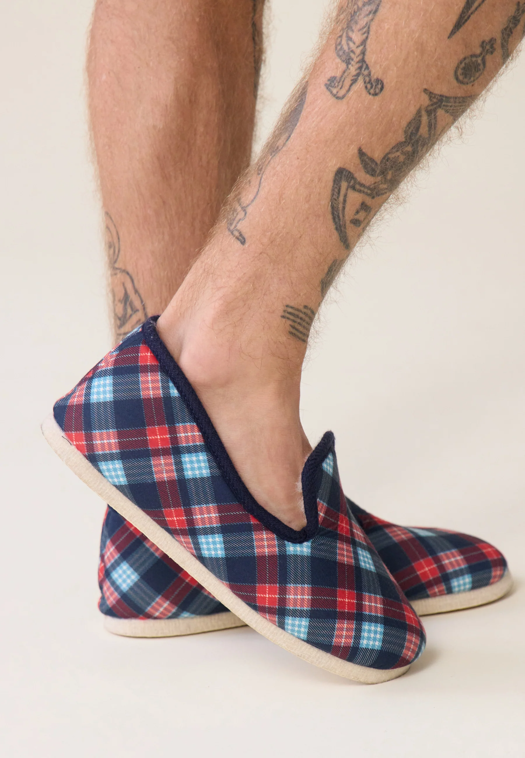 Chaussons d'intérieur en laine - Pantoufles Tartan - Image 3