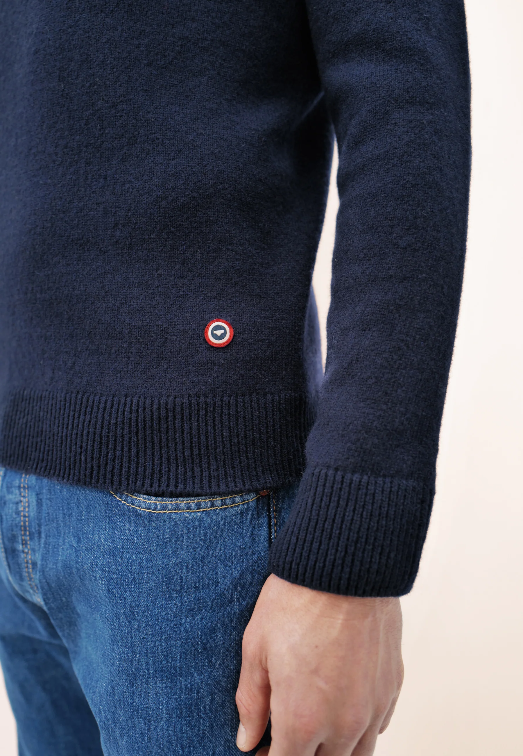 Pull homme bleu marine en maille - Jean Pull Marine - Image 8