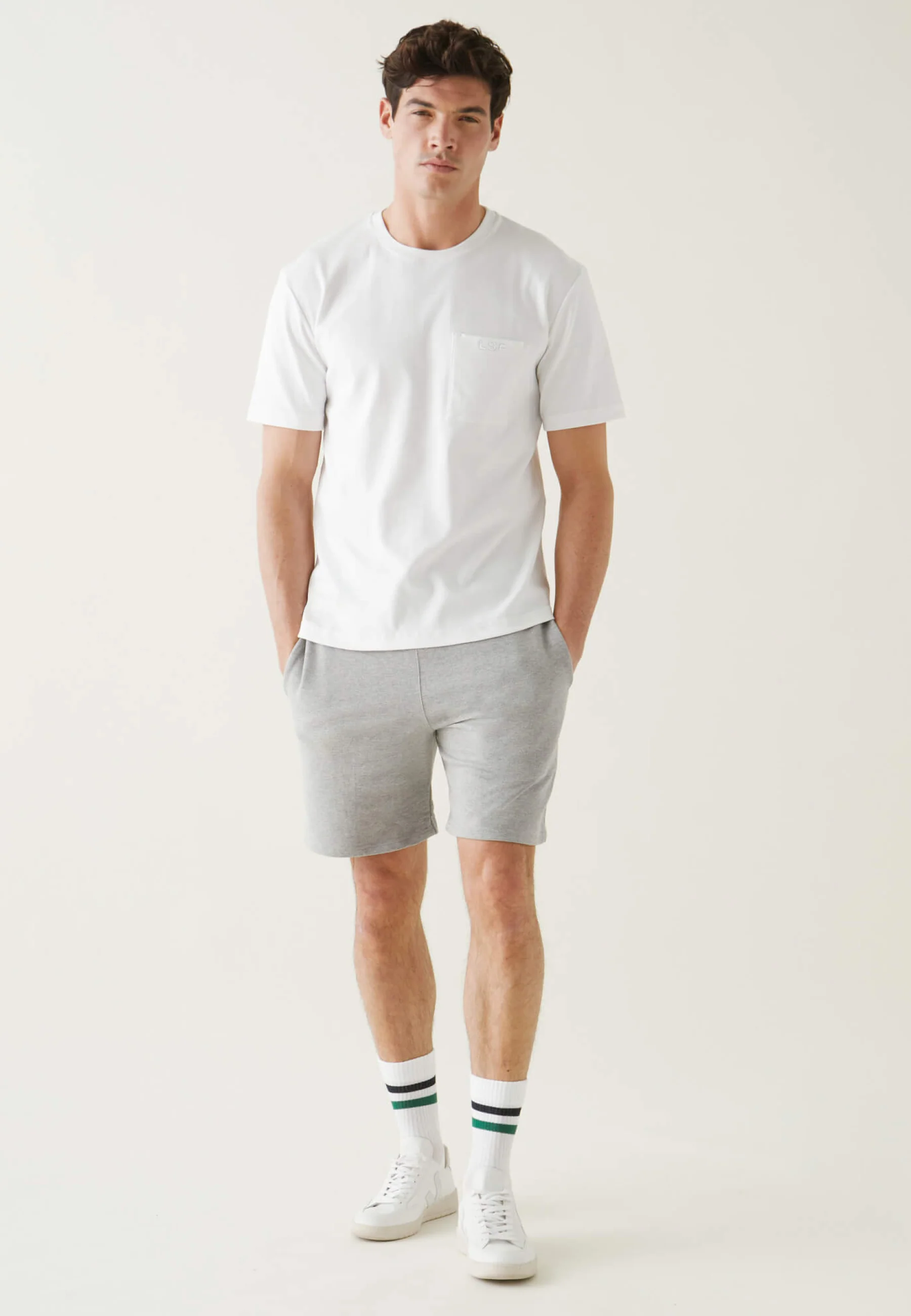 T-shirt homme blanc avec poche poitrine en coton - Sasha Blanc - Image 4