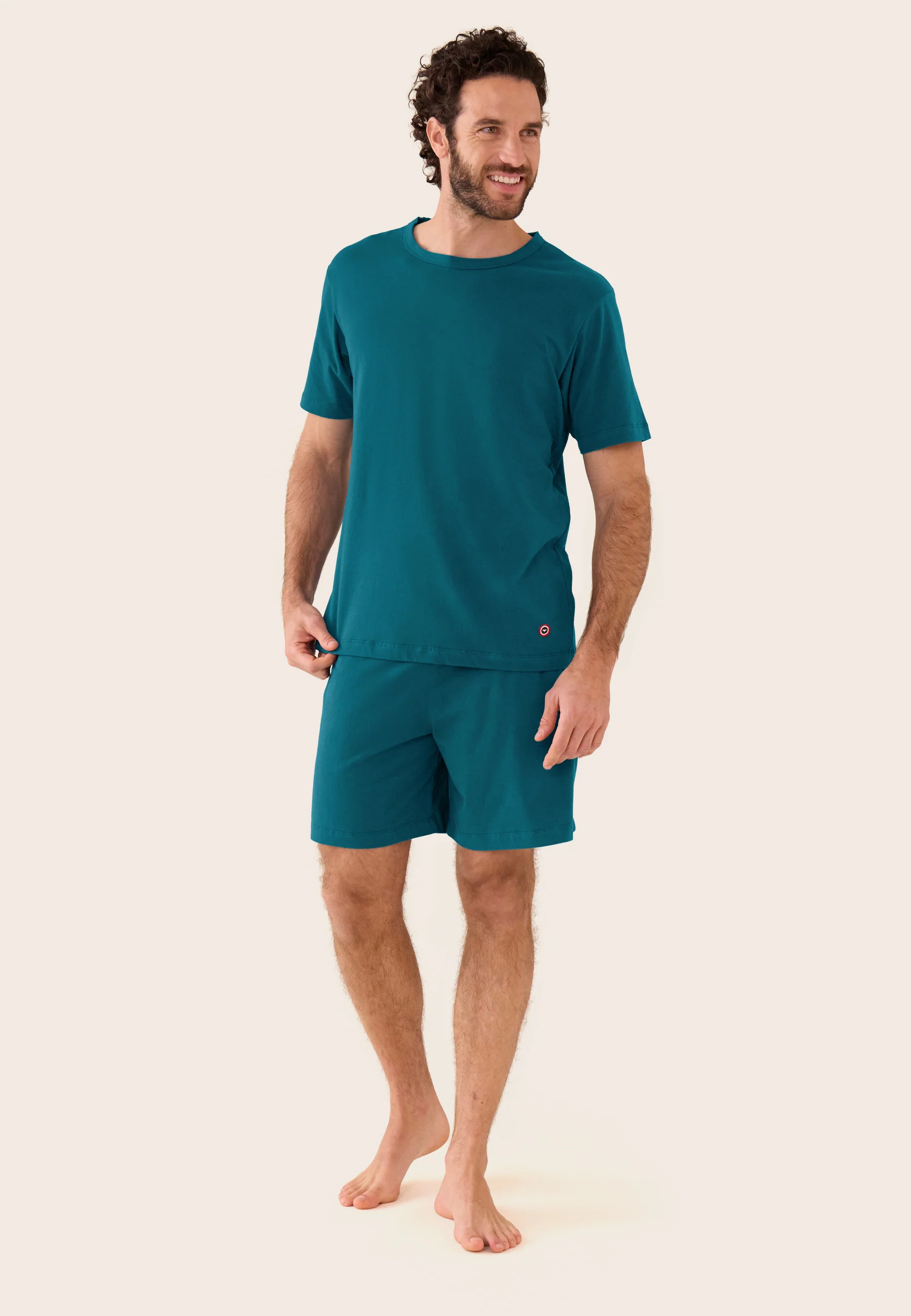 T-shirt homme bleu à manches courtes en coton - Formidable Bleu Canard - Image 2