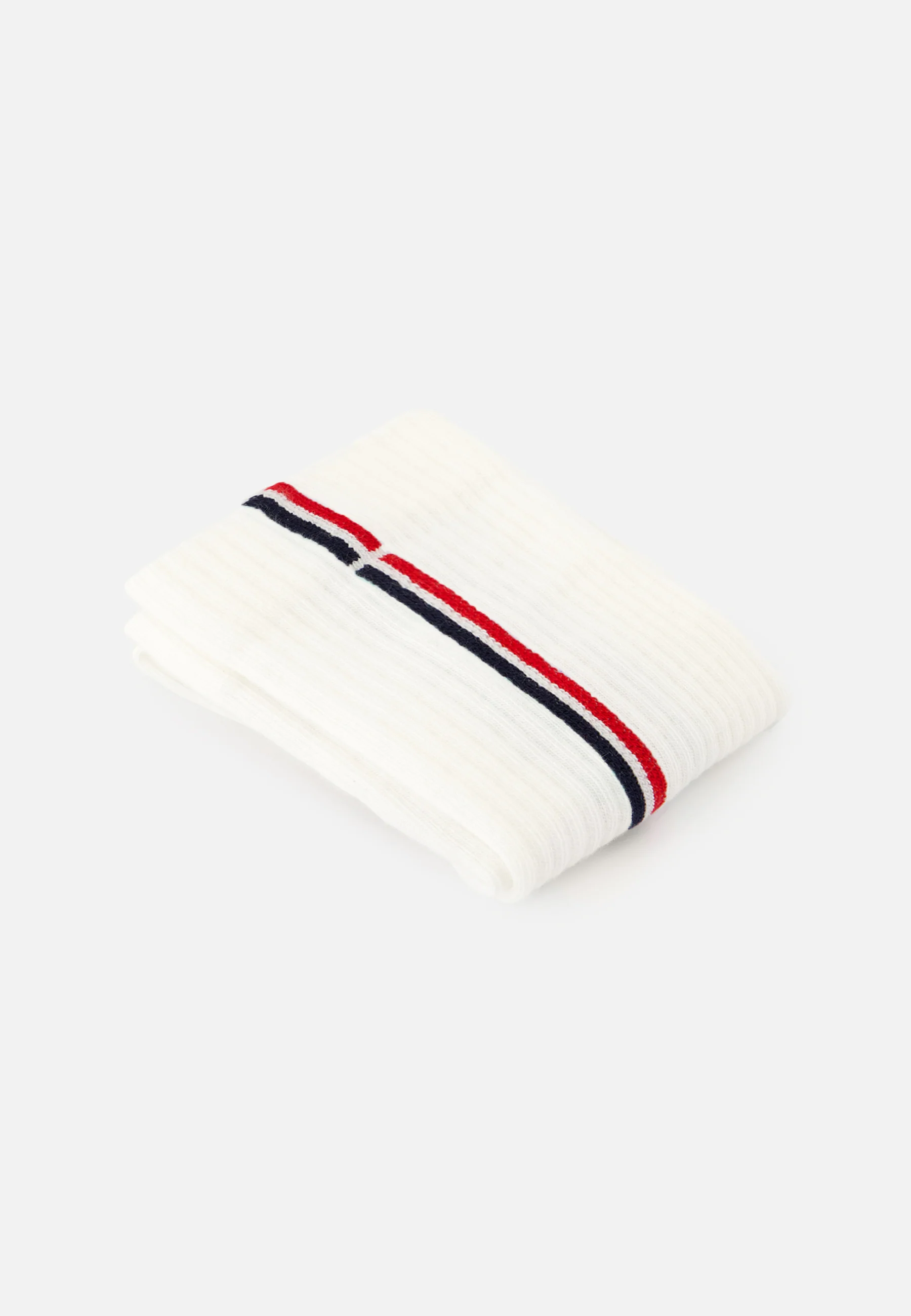 Chaussettes mi-hautes en coton - Wilfried Lignes Marine Blanc Rouge - Image 3